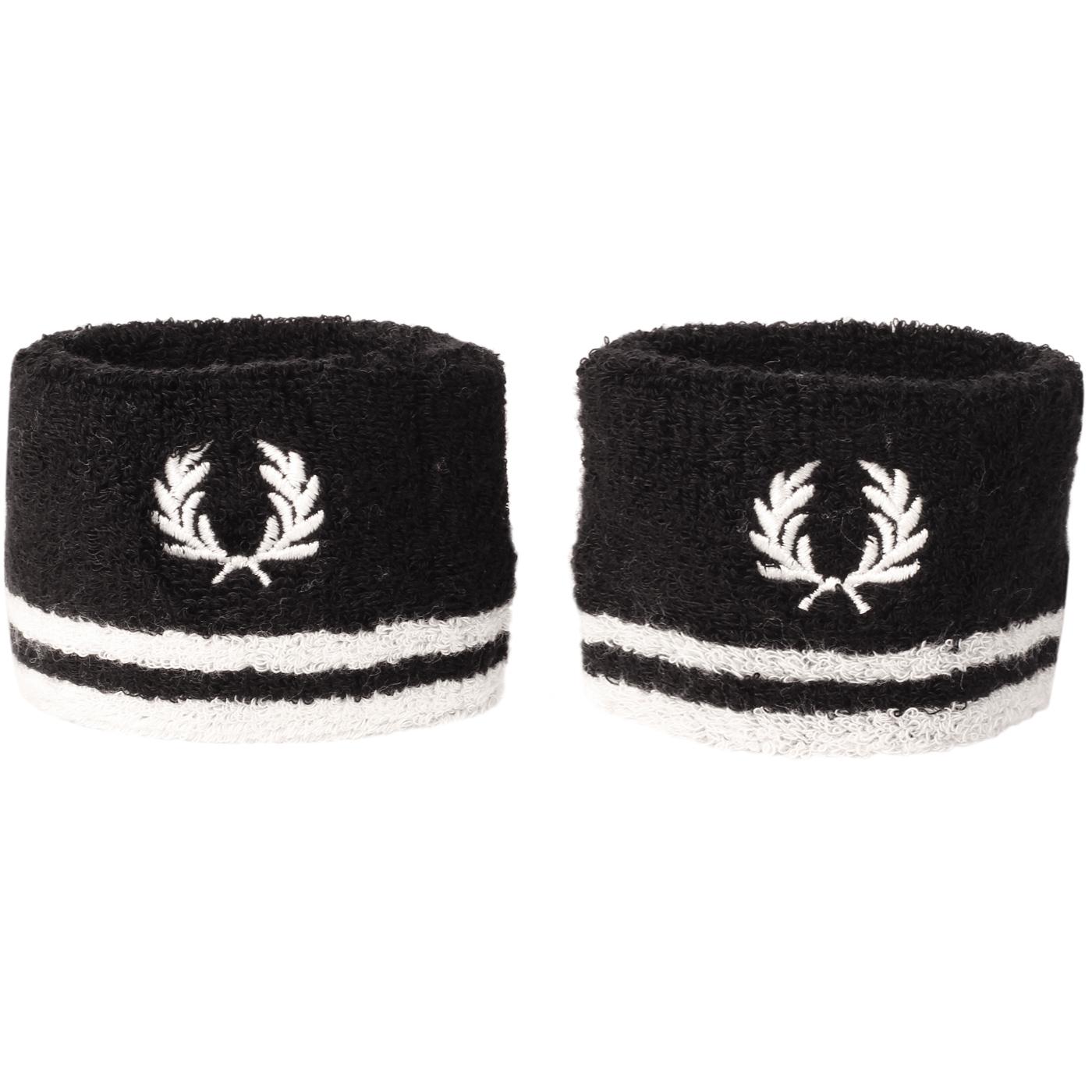 FRED PERRY Retro Tipped Towelling Sweatbands in Black/White