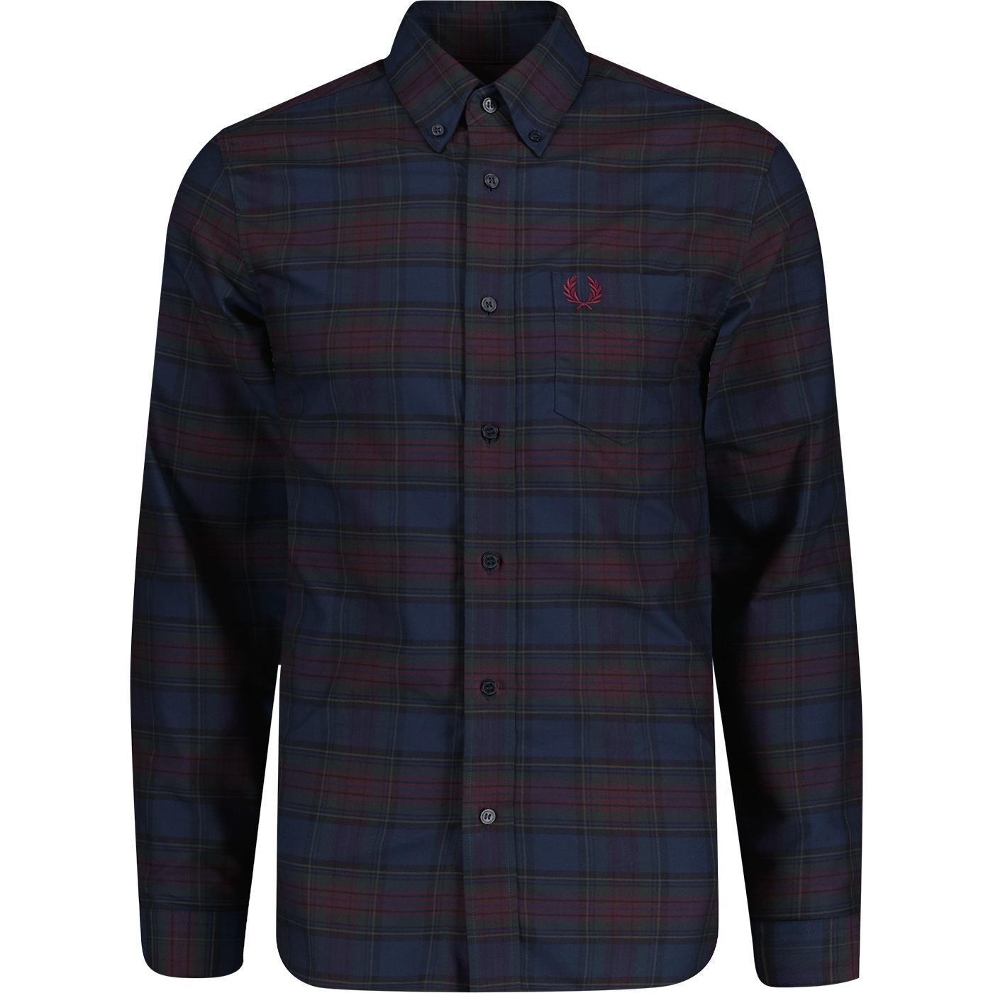 Fred Perry Classic Tartan Oxford Shirt French Navy