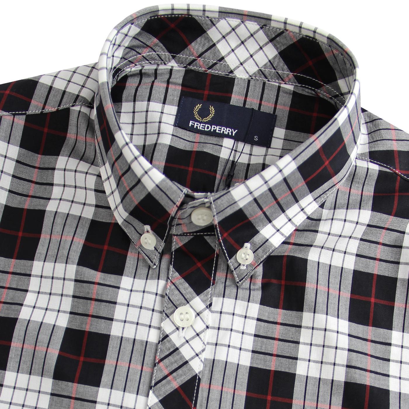 FRED PERRY 60s Mod Tartan Button Down Short Sleeve Shirt