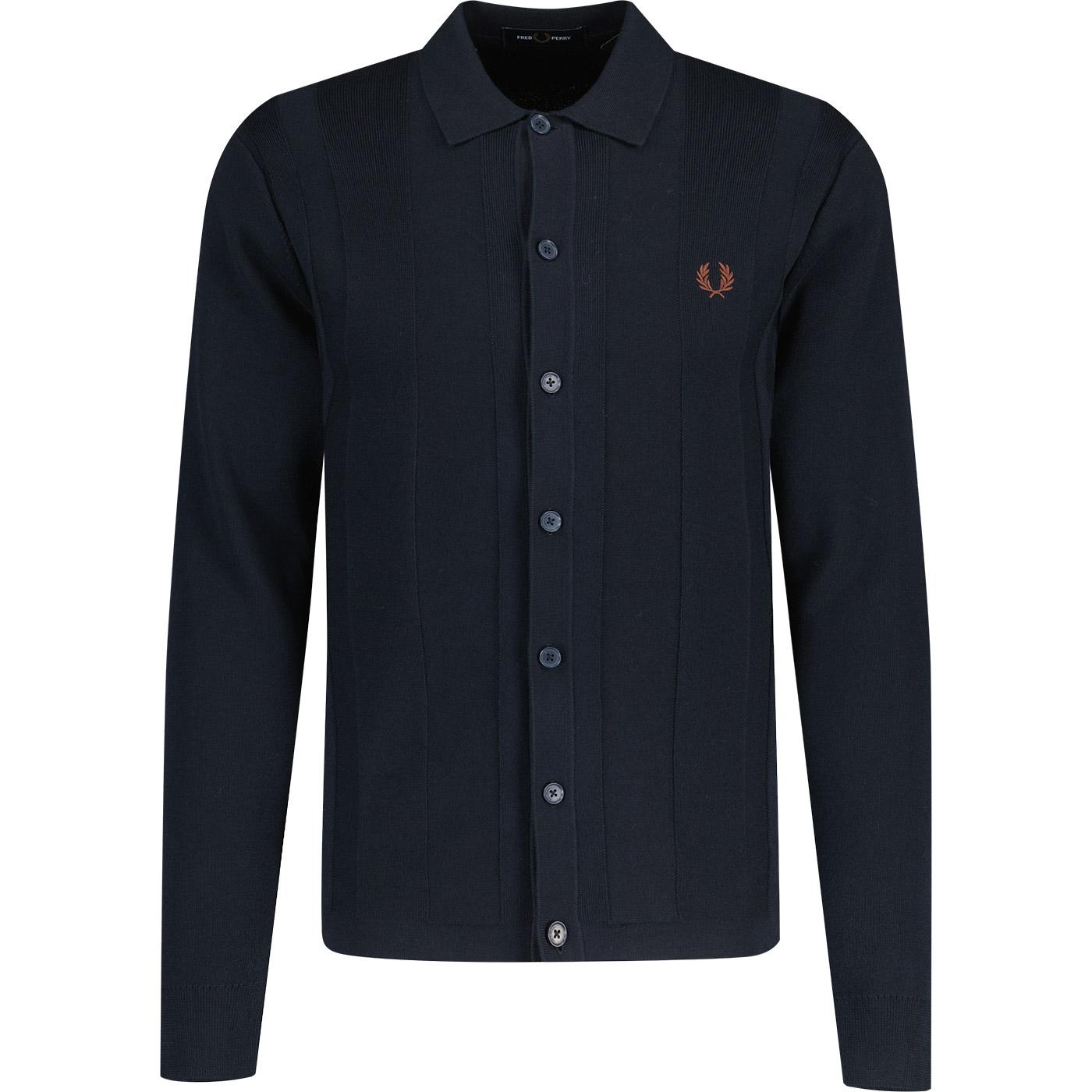 Fred Perry Button Through Textured Knitted Shirt N