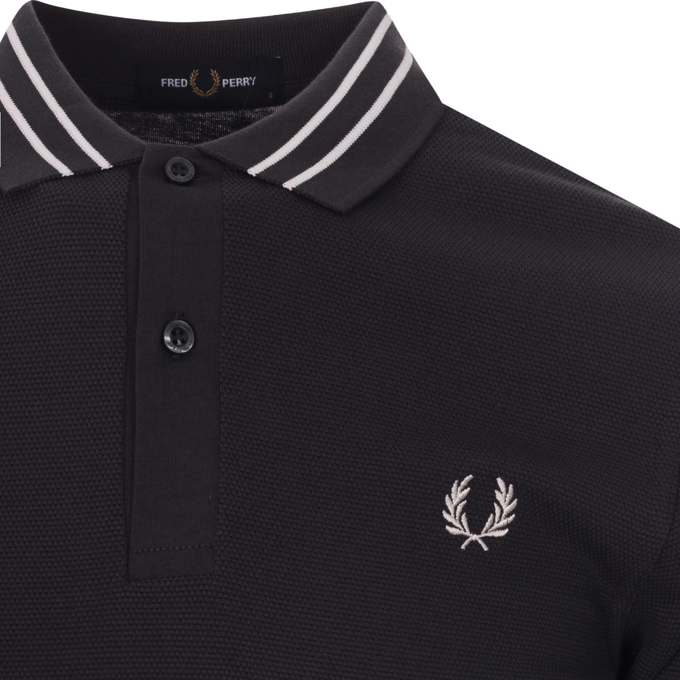 FRED PERRY M1611 Mod Textured Panel Polo in Dark Airforce