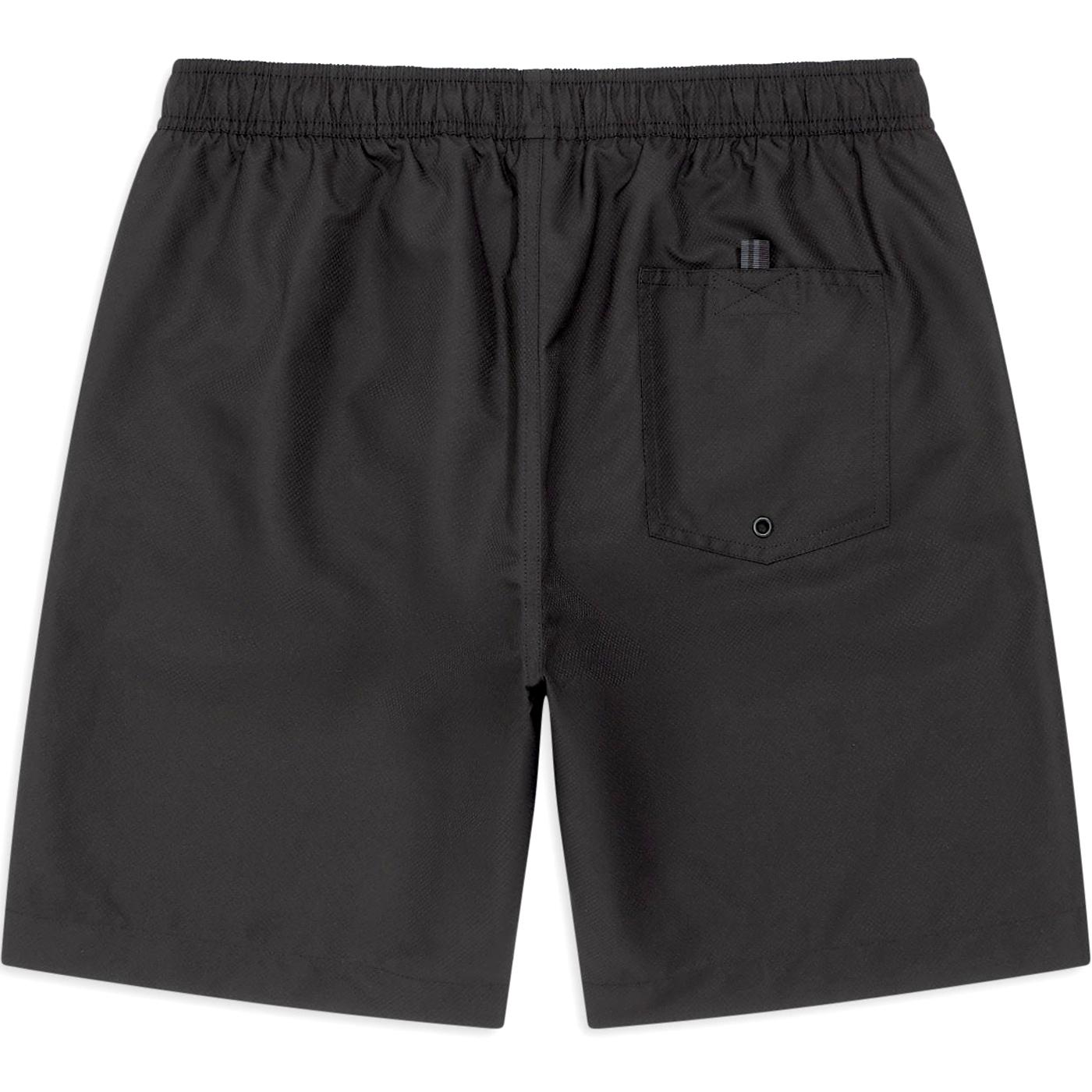 FRED PERRY Men's Retro Textured Swim Shorts in Black