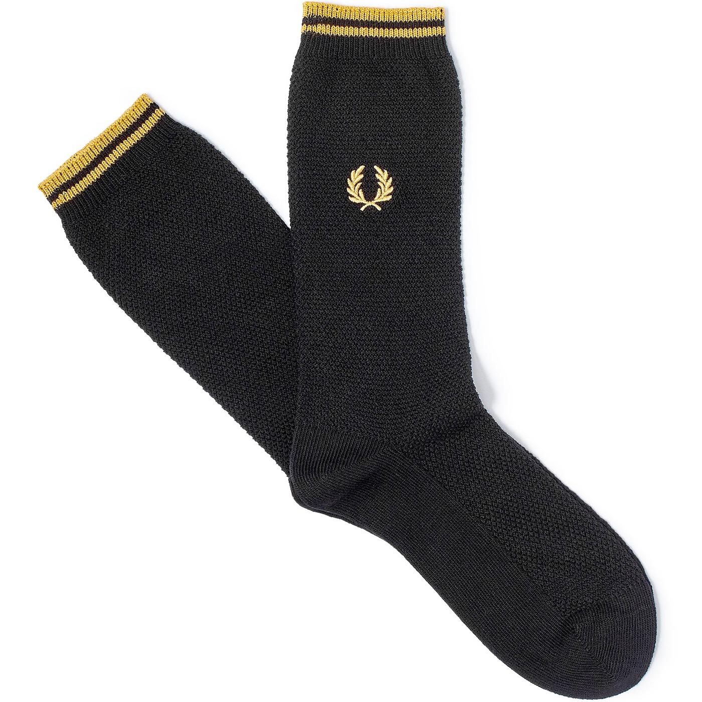 + FRED PERRY Retro Tipped Socks (Black/Champagne)