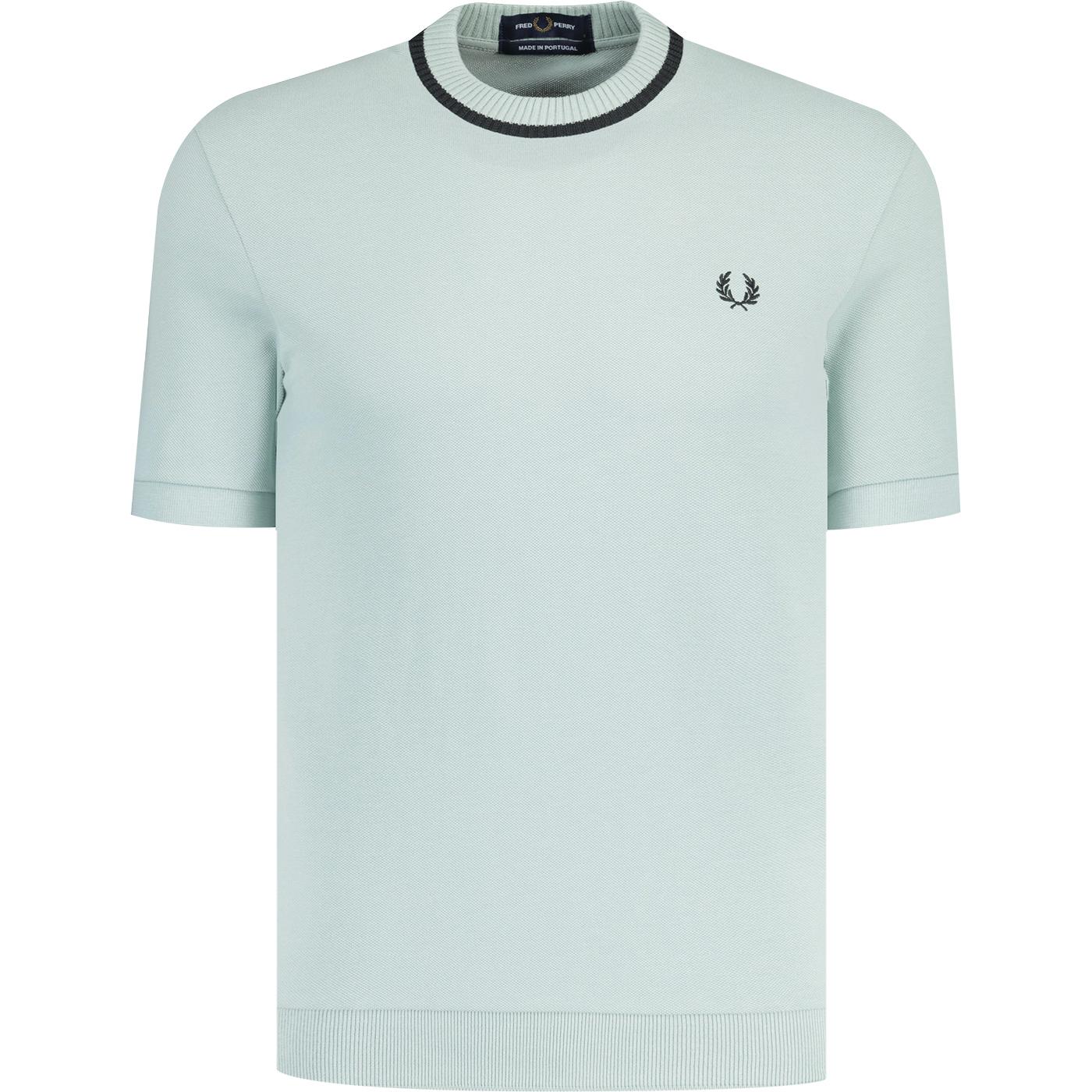 M7 Fred Perry Retro Pique Tipped Crew Neck Tee SB