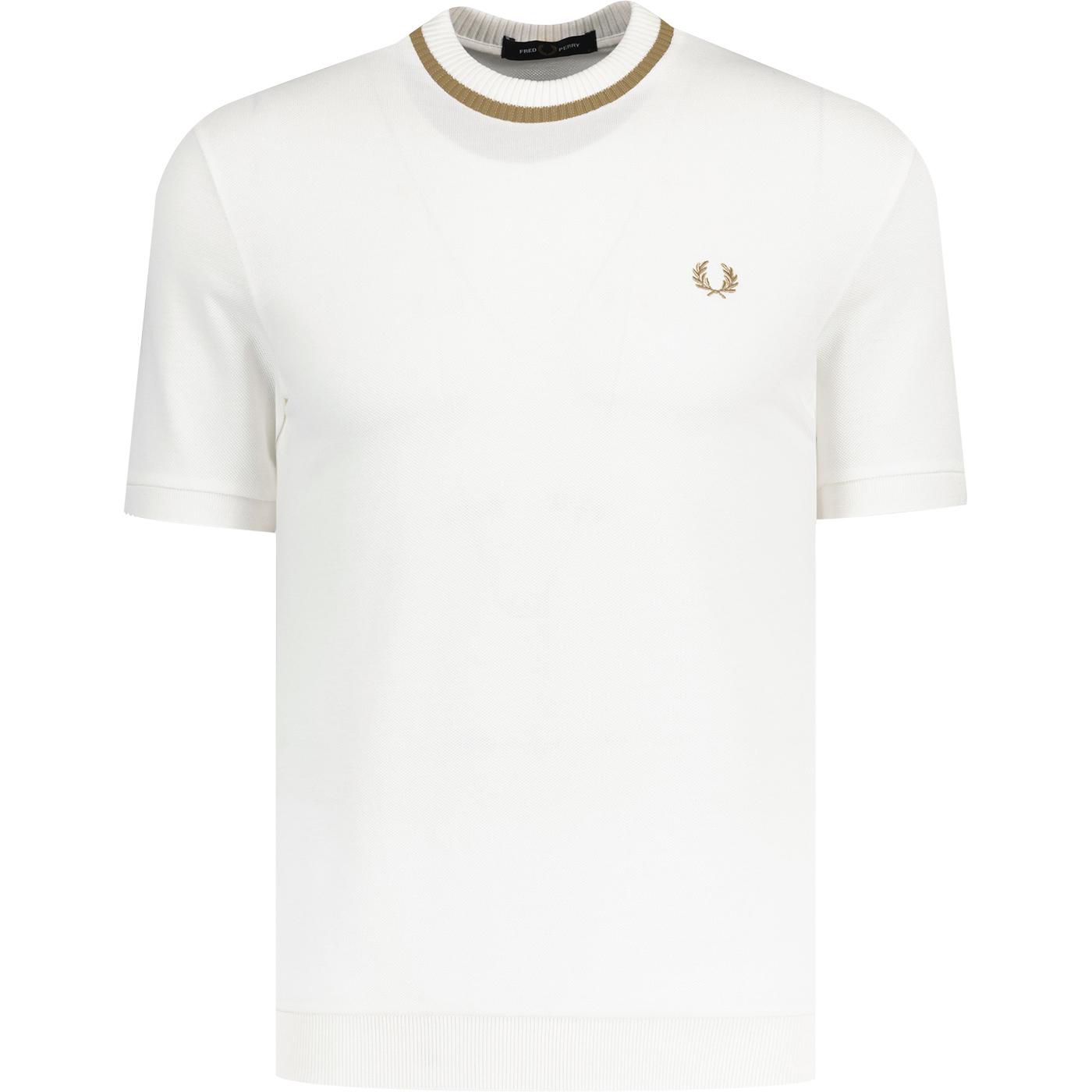 M7 Fred Perry Retro Pique Tipped Crew Neck Tee SW