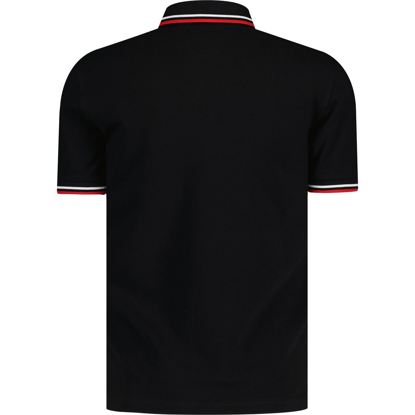 FRED PERRY M12 Made in England Twin Tipped Polo in Black