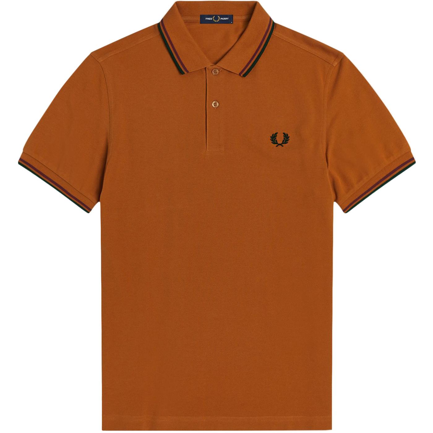 FRED PERRY M3600 Men's Twin Tipped Pique Polo RUST