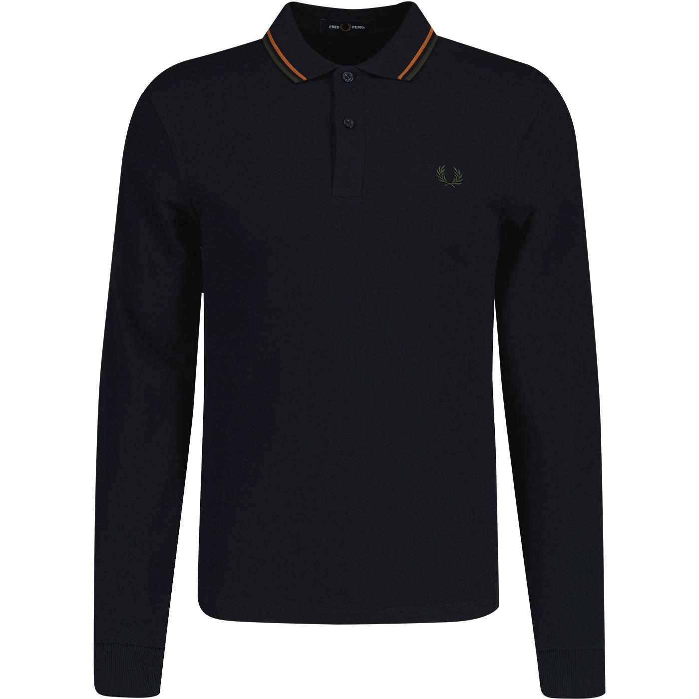 M3636 Fred Perry Retro Twin Tipped L/S Shirt Navy