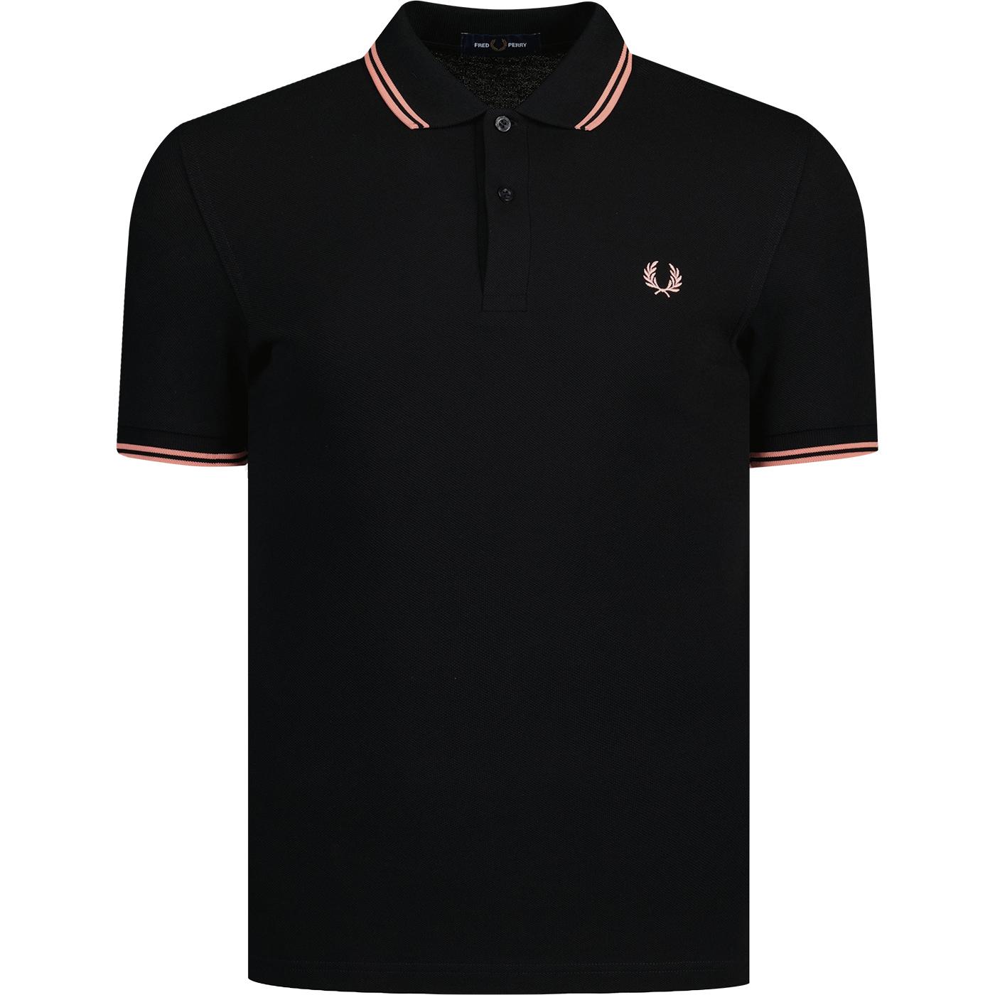 FRED PERRY M3600 Twin Tipped Mod Polo - Black/Pink