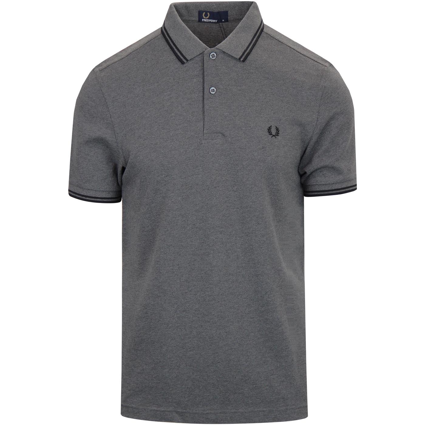 FRED PERRY M3600 Twin Tipped Polo Shirt (Mid Grey)