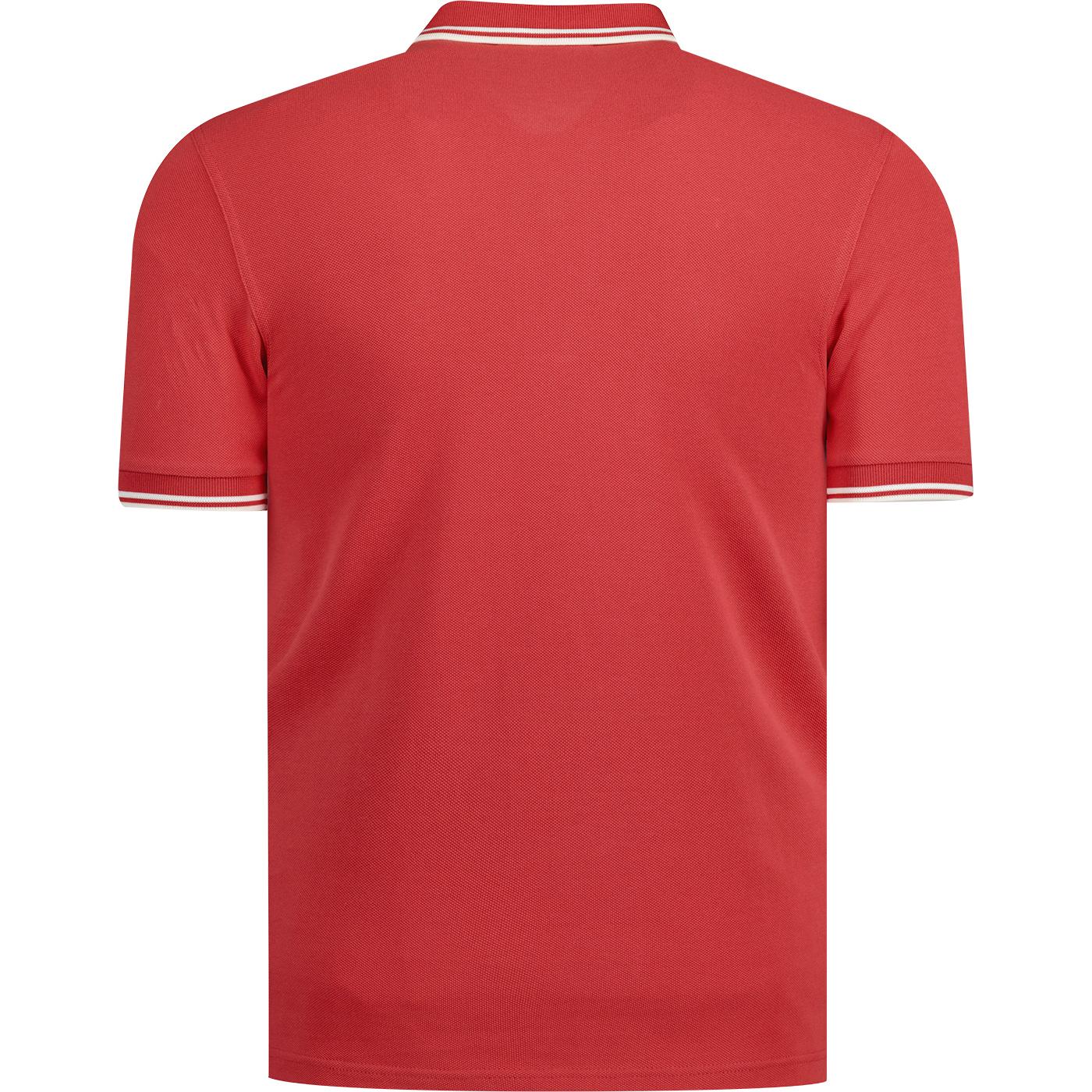 FRED PERRY M3600 Men's Twin Tipped Mod Polo in Washed Red