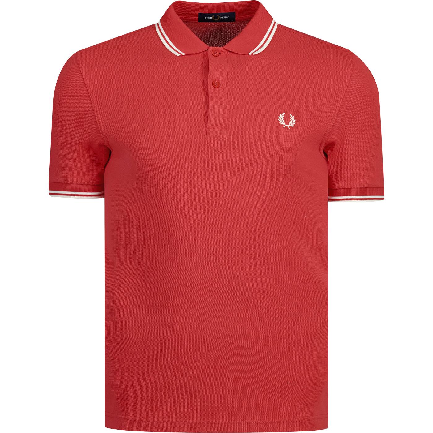 FRED PERRY M3600 Twin Tipped Mod Polo - Washed Red