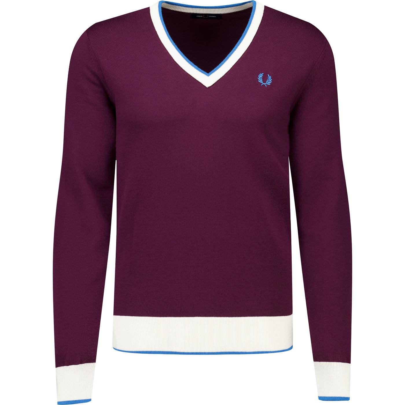 Fred Perry Contrast Tipped V-neck Merino Jumper O