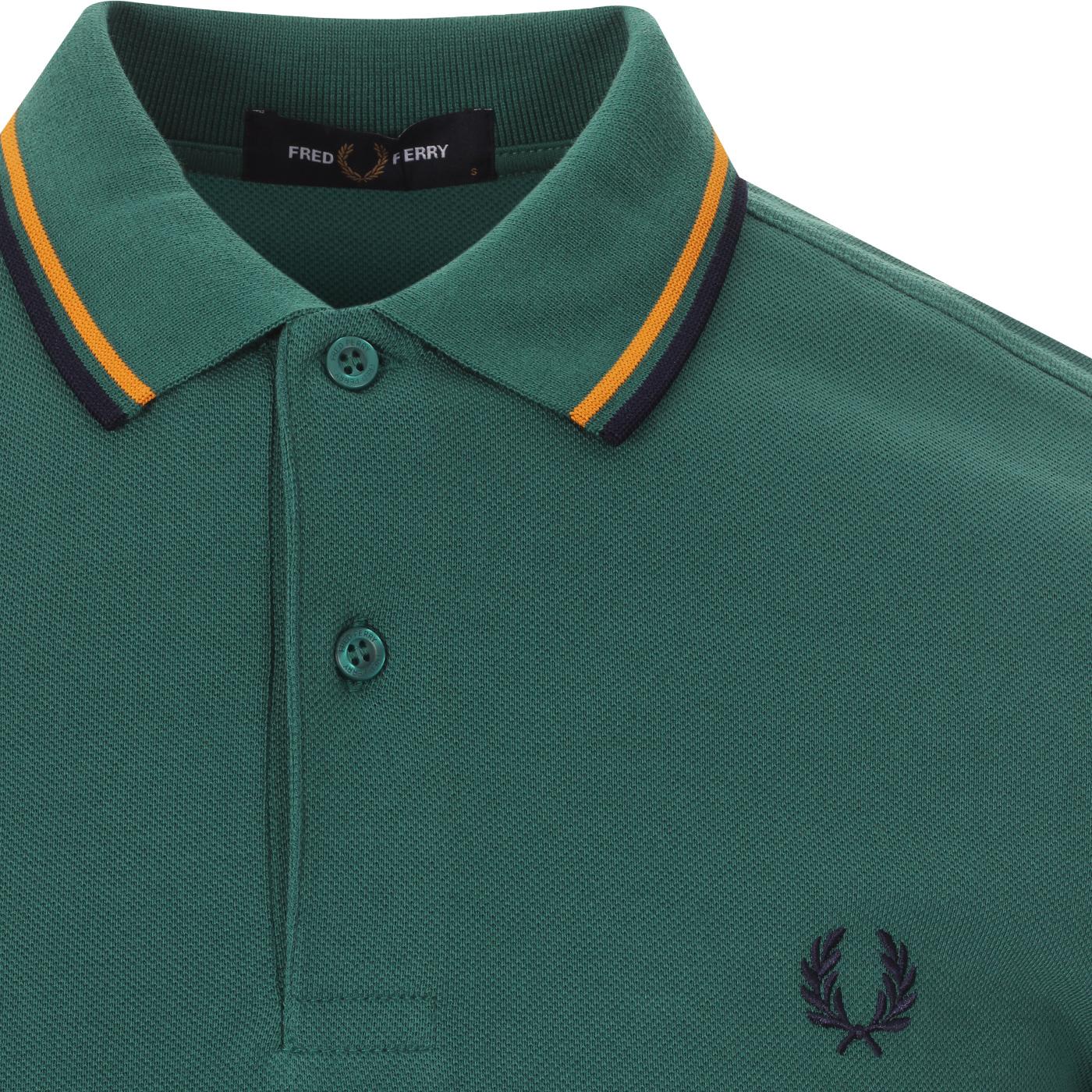 FRED PERRY M3600 Twin Tipped Mod Polo Shirt Bottle Green