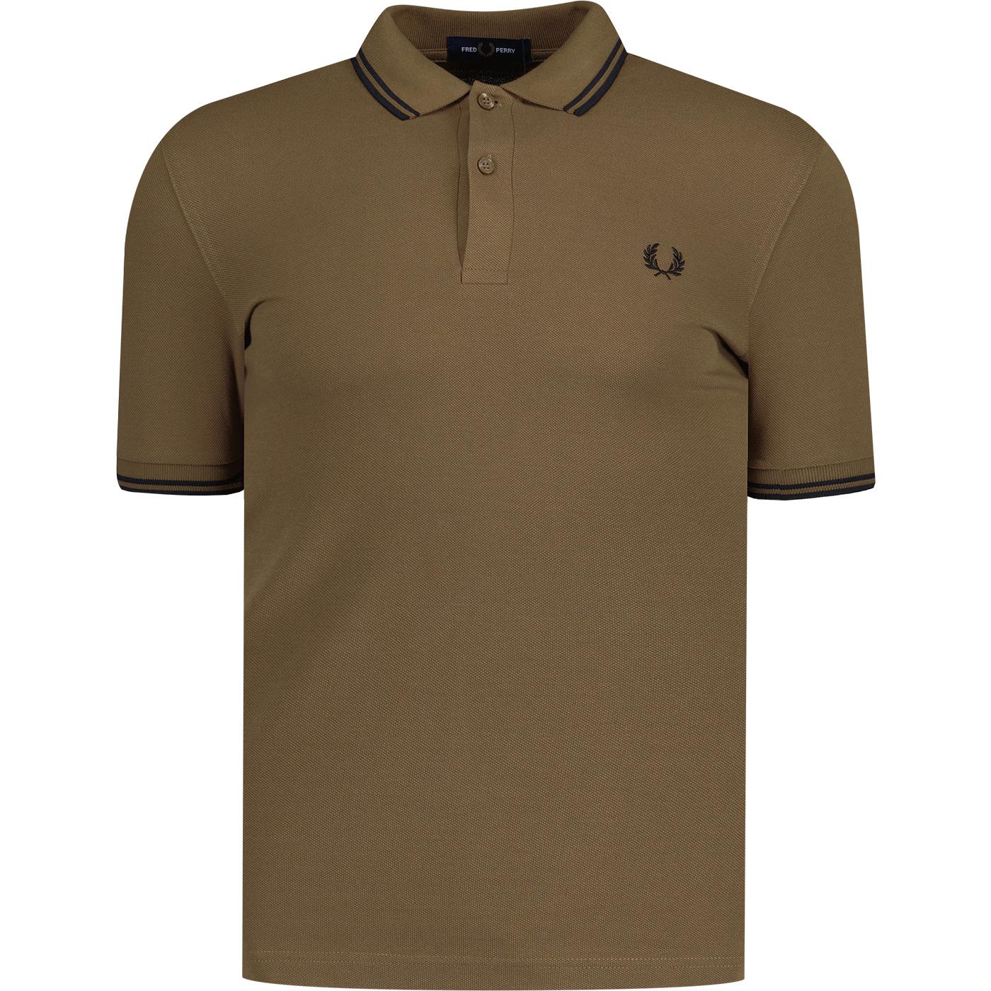 Fred Perry M3600 Mod Twin Tipped Polo Shirt Stone
