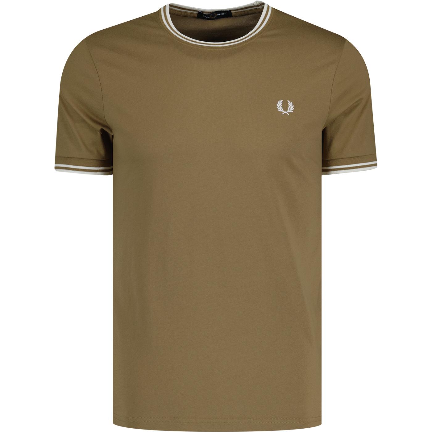 FRED PERRY M1588 Mod Twin Tipped T-Shirt - Stone