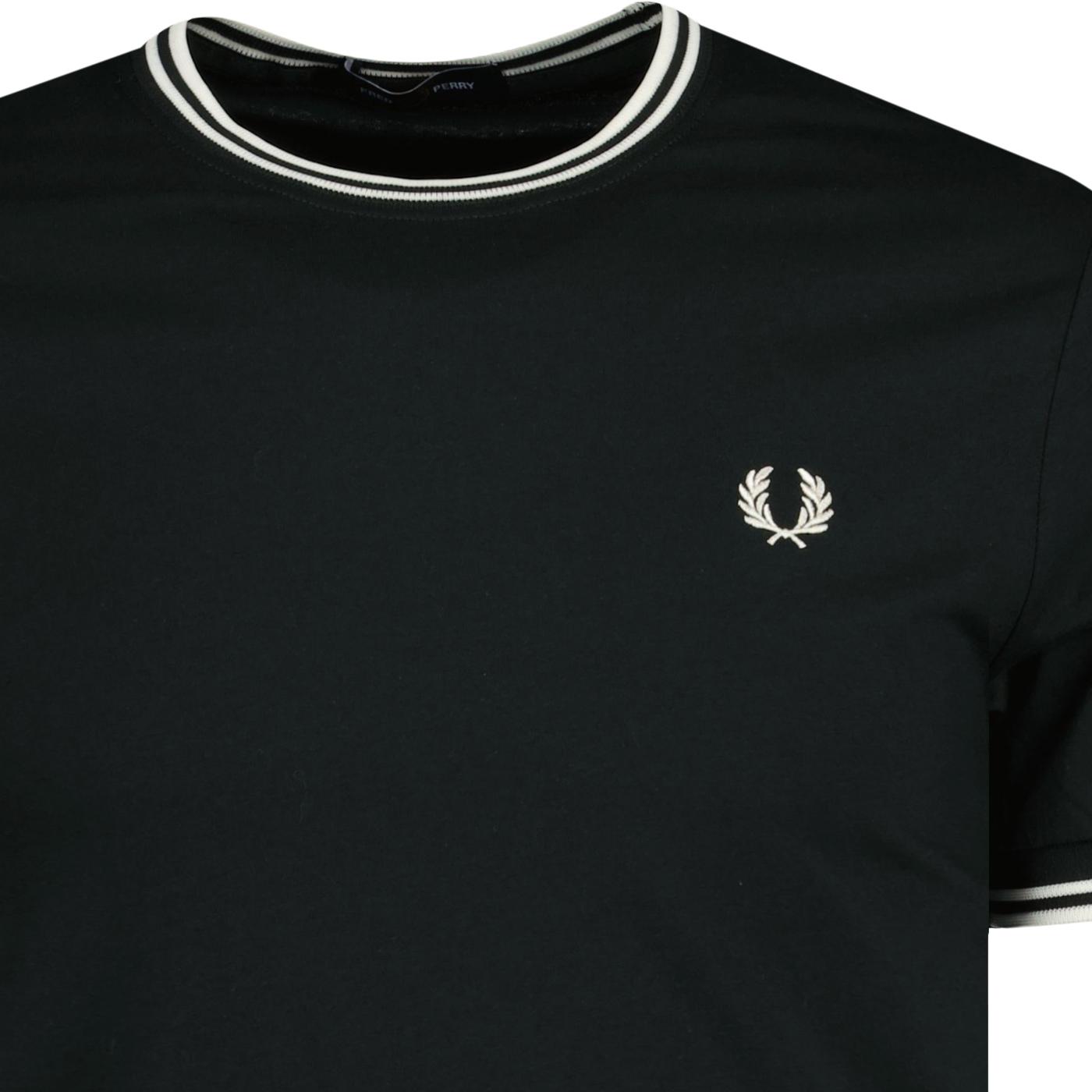 M1588 Fred Perry Retro Mod Twin Tipped T-Shirt Night Green