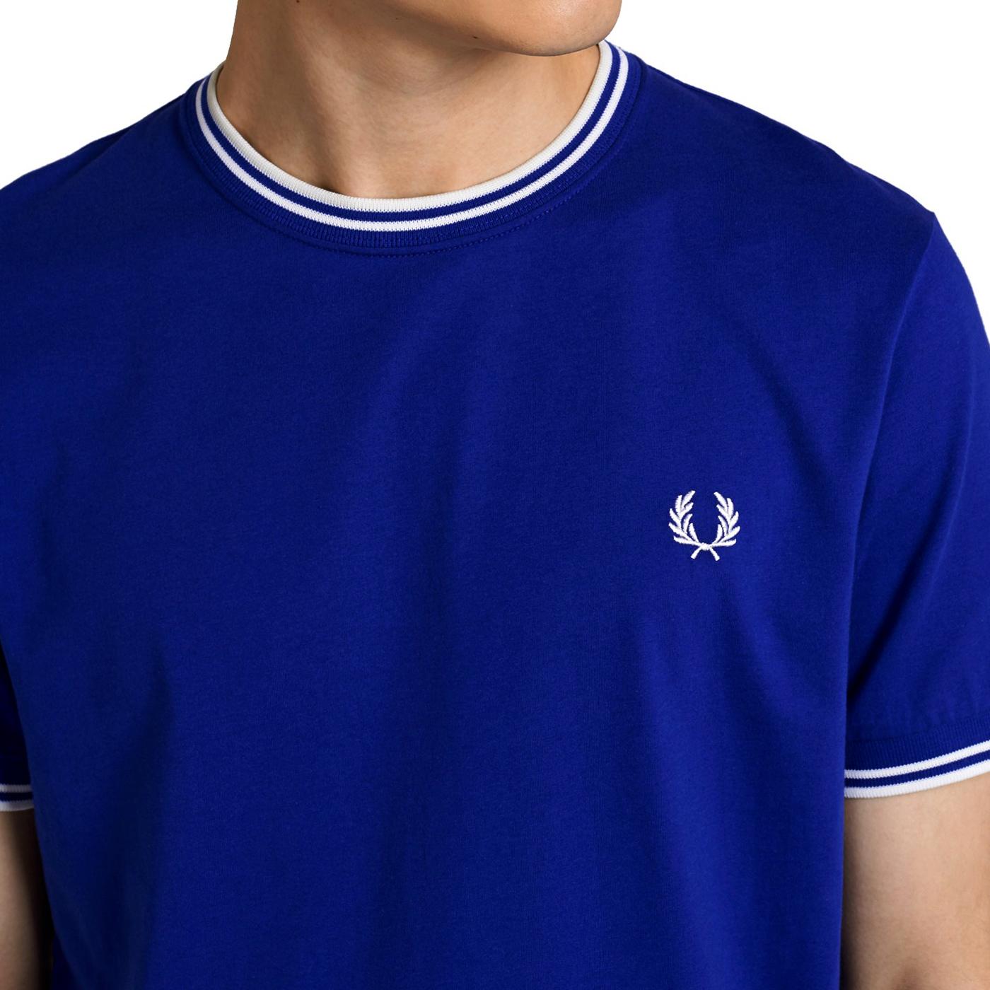 Fred Perry M Retro Mod Twin Tipped T Shirt In Cobalt