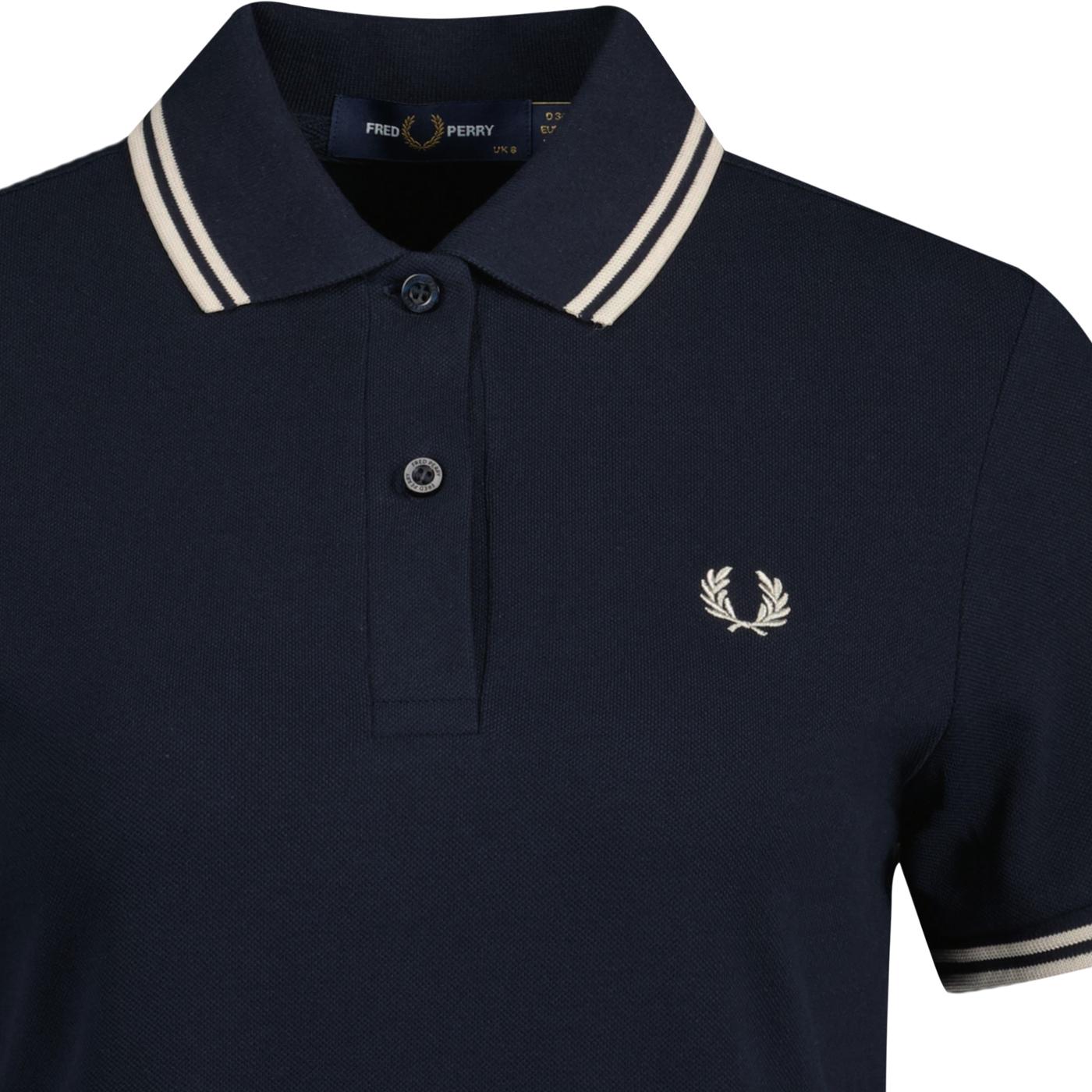 FRED PERRY D3600 Retro Twin Tipped Polo Dress in Navy