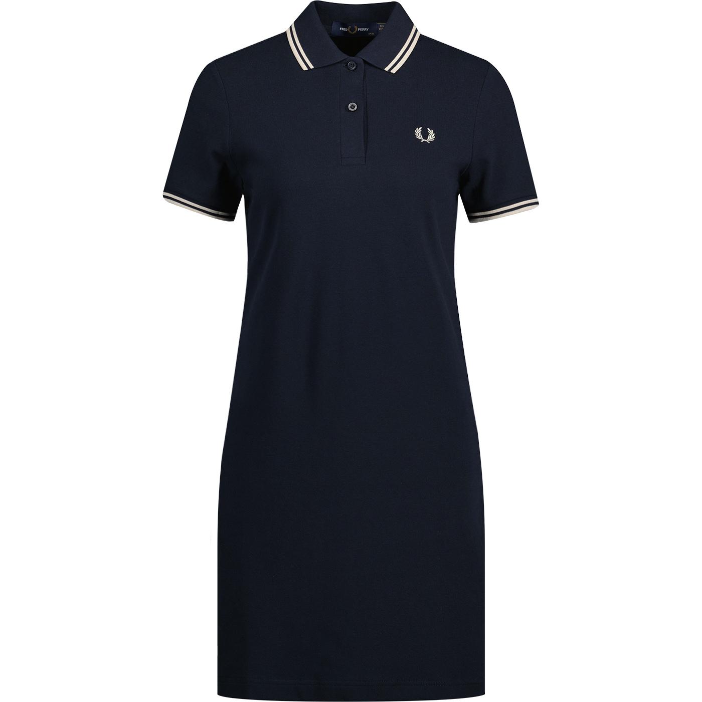 FRED PERRY D3600 Retro Twin Tipped Polo Dress NAVY