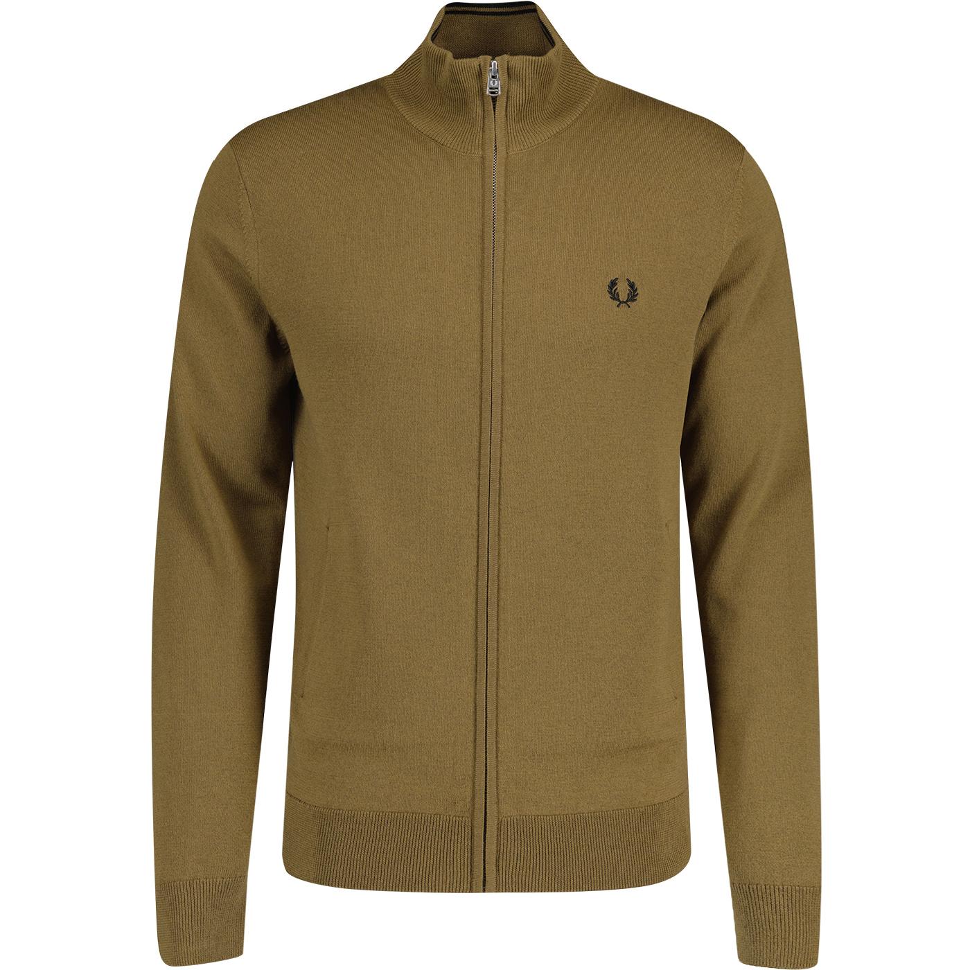 Fred Perry Classic Zip Through Cardigan Stone