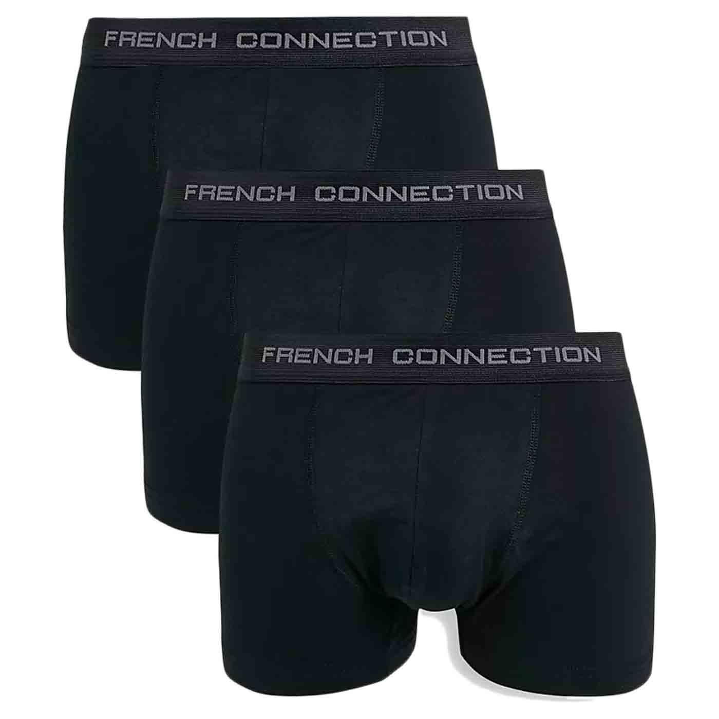 + FRENCH CONNECTION 3 Pack Boxer Shorts in Black