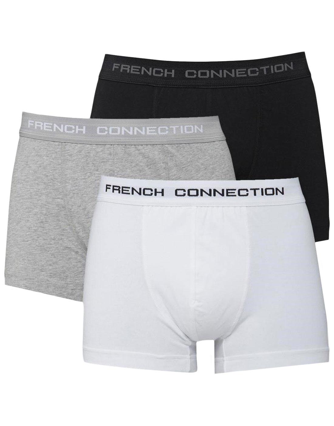+ FRENCH CONNECTION 3 Pack Boxer Shorts (B/G/W)