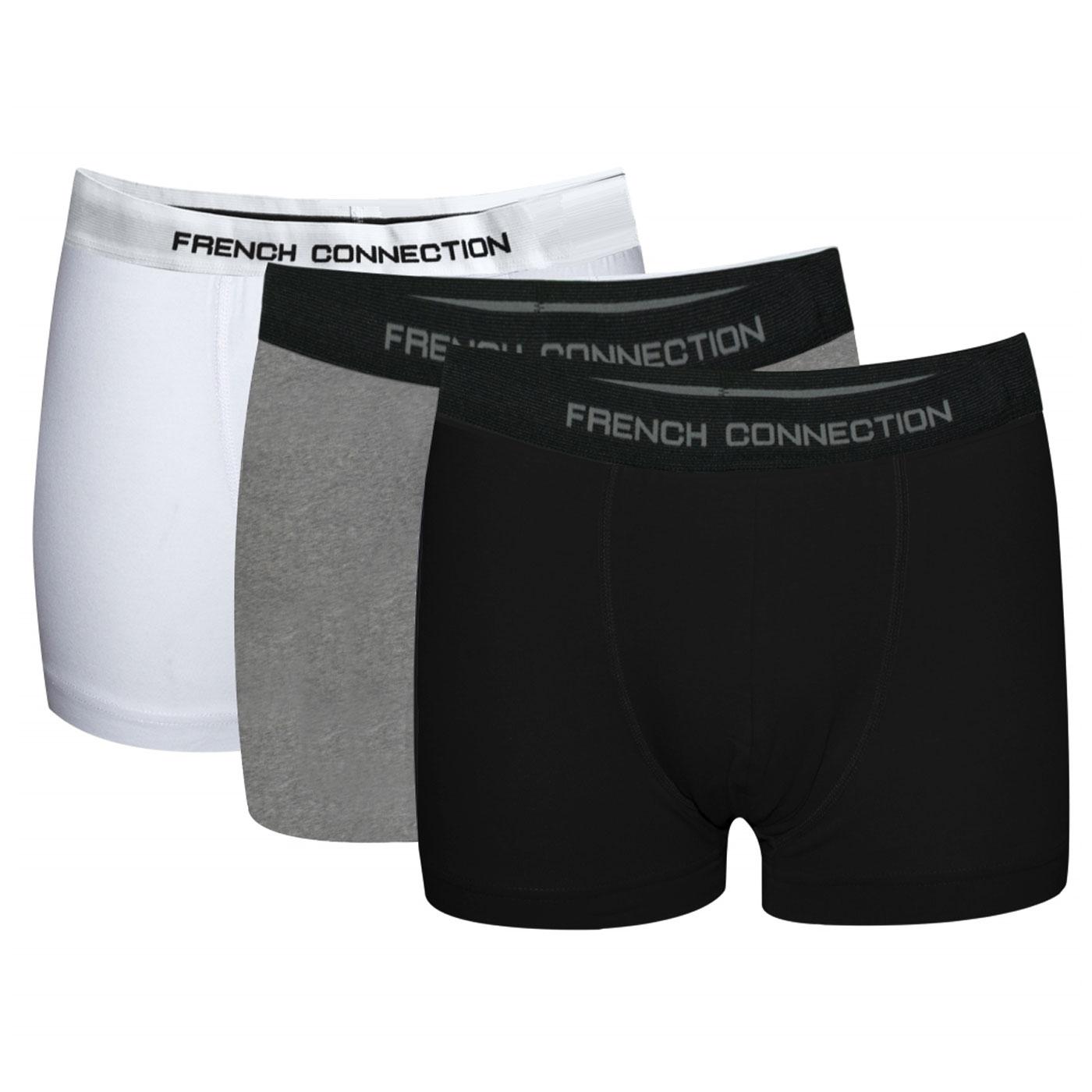 + FRENCH CONNECTION 3 Pack Boxer Shorts (W/G/M)