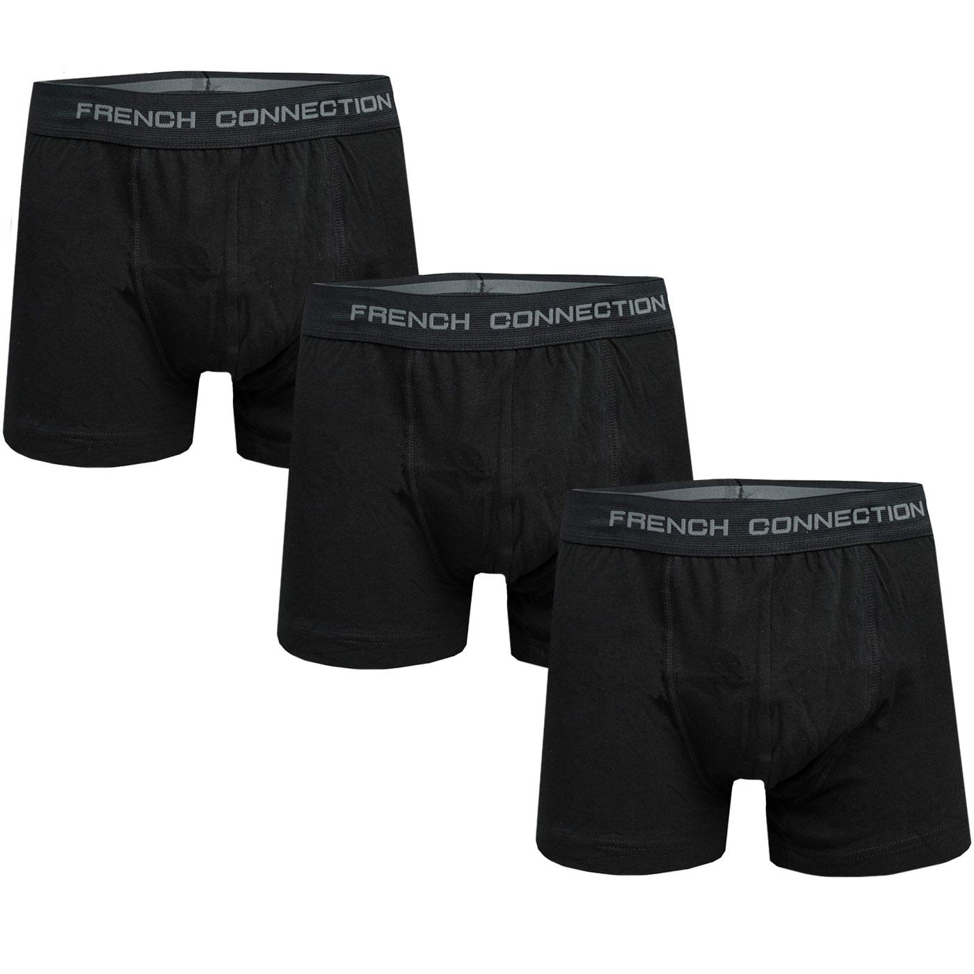 + FRENCH CONNECTION 3 Pack Boxer Shorts (Black)