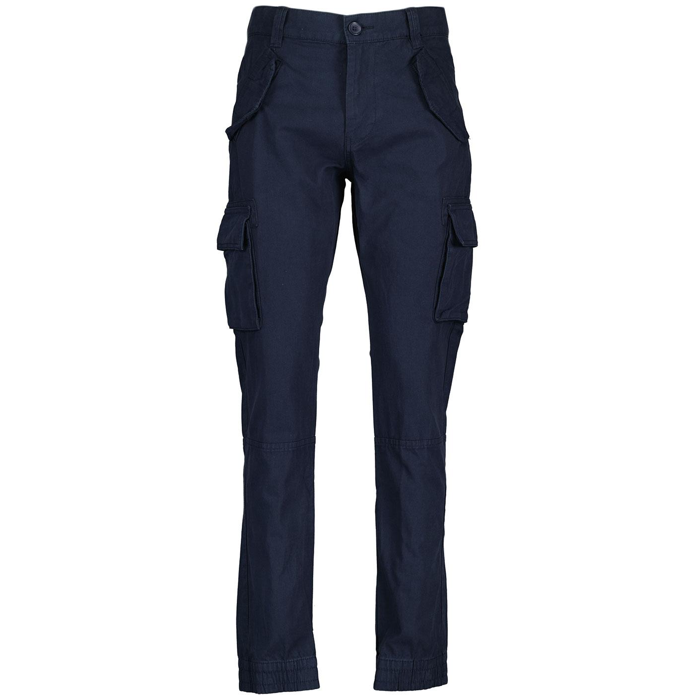 French Connection Retro Cotton Cargo Pants Marine