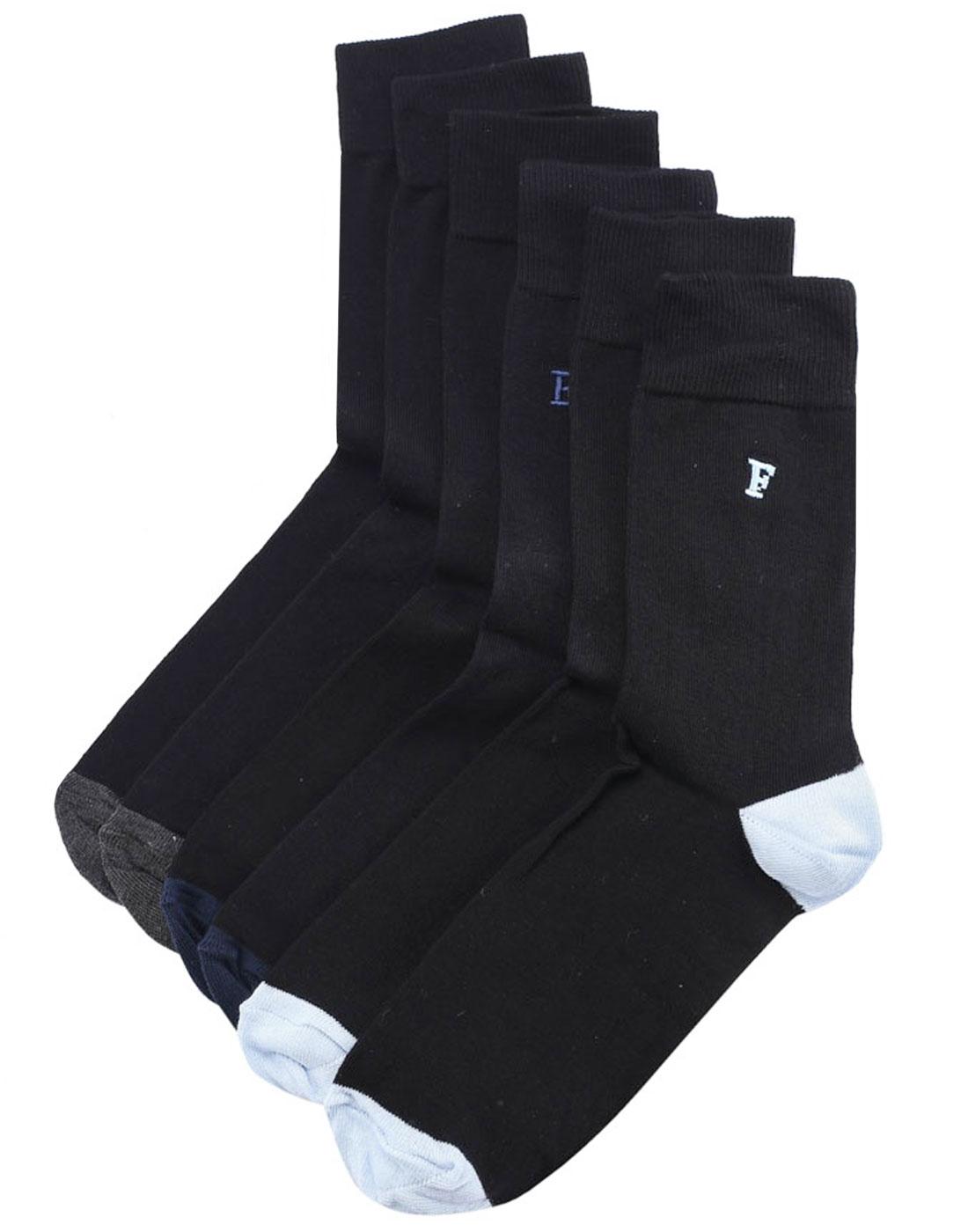 + FRENCH CONNECTION Waterfall 3 Pack Socks BLACK