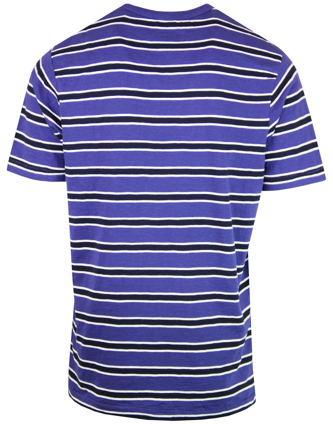 FRENCH CONNECTION Retro Mod Stripe T-shirt Deep Cobalt