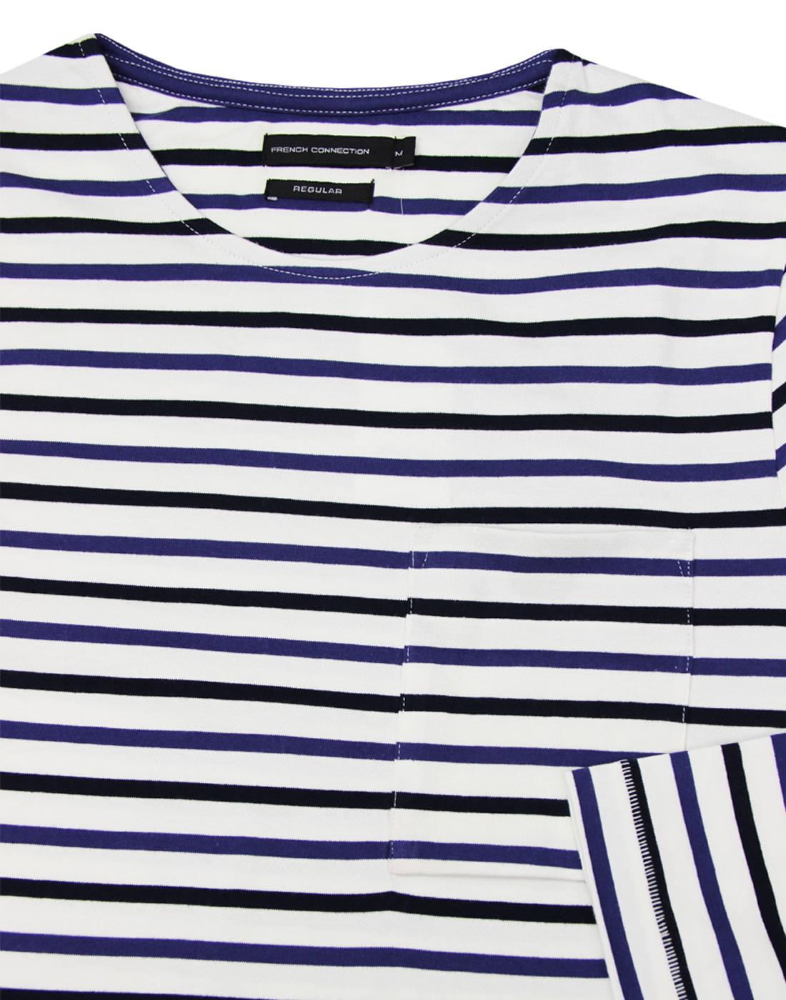 FRENCH CONNECTION Retro 60s Mod Nautical Stripe T-Shirt