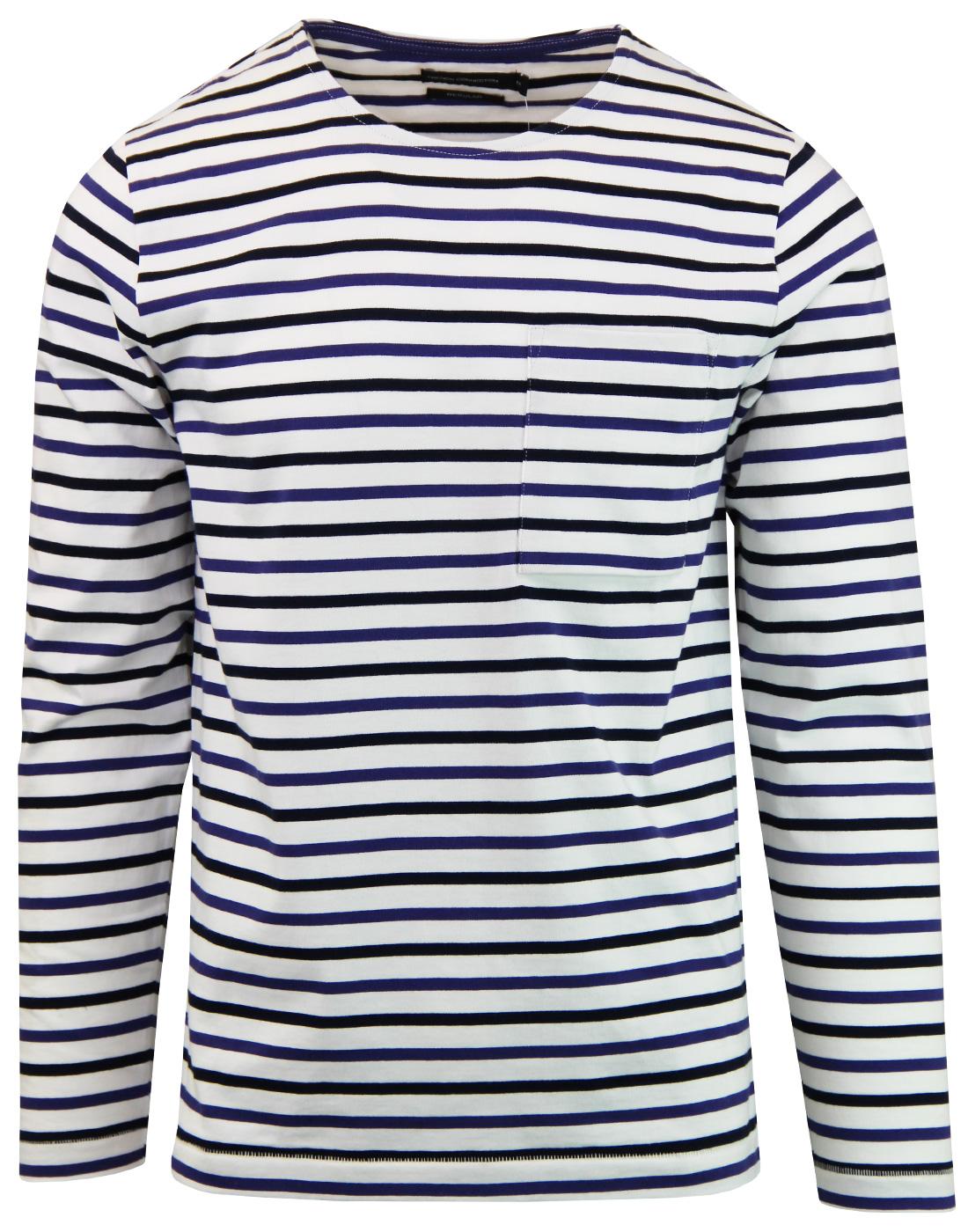 FRENCH CONNECTION Retro 60s Mod Nautical Stripe T-Shirt