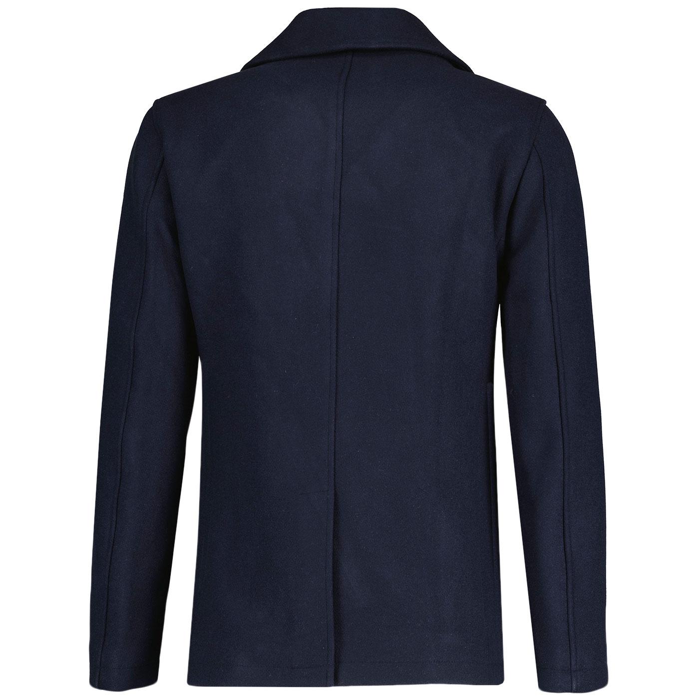 French Connection Double Breasted Mod Peacoat in Navy Blue