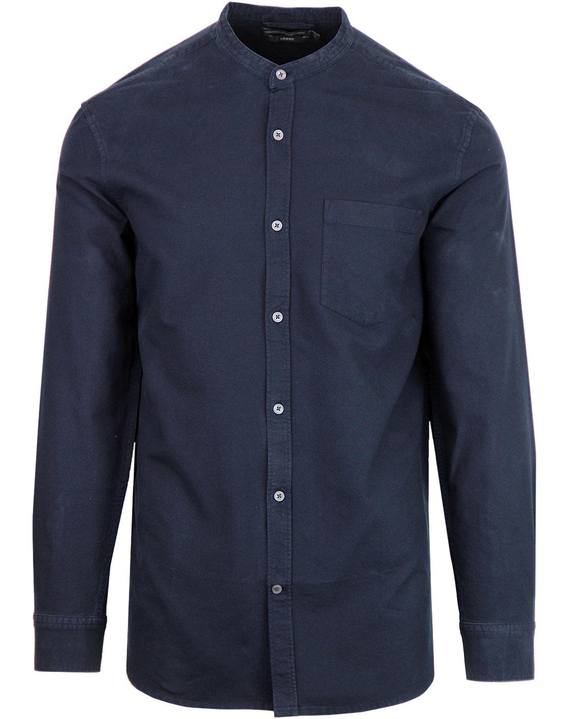 FRENCH CONNECTION Loose Fit Grandad Shirt Marine Blue