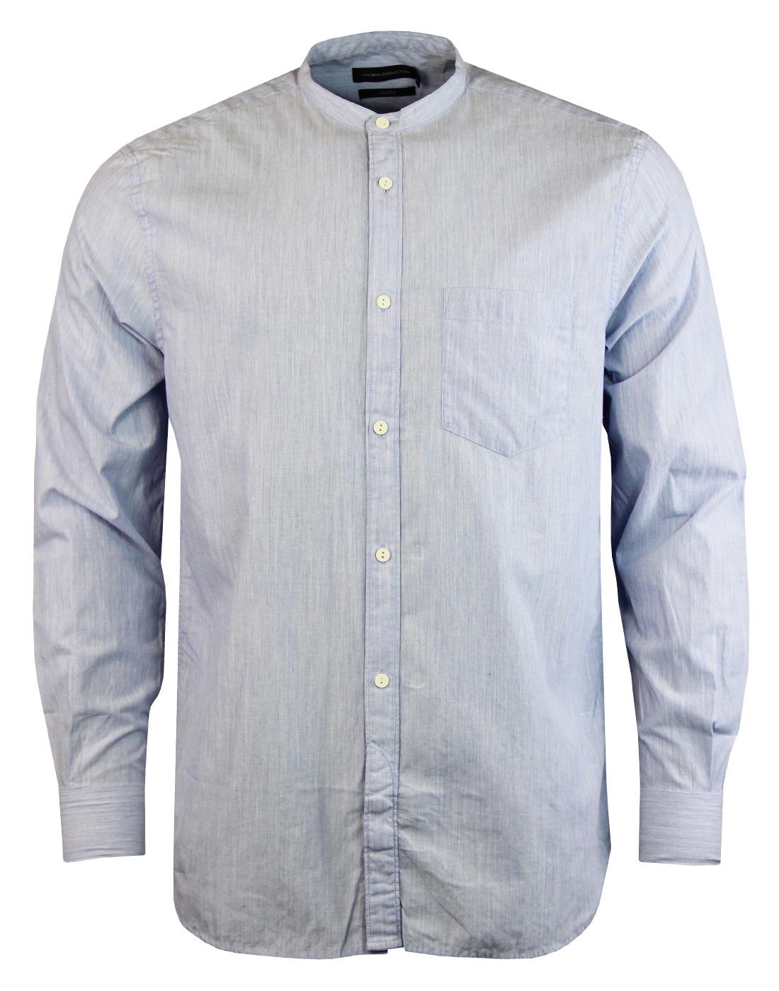 FRENCH CONNECTION Jeans Zepher Retro Mod Grandad Shirt in Blue