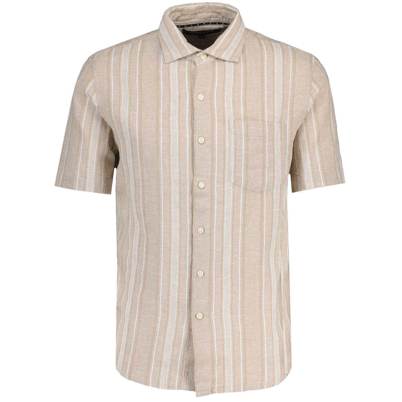 French Connection Stripe Pocket Hemp Blend Shirt T