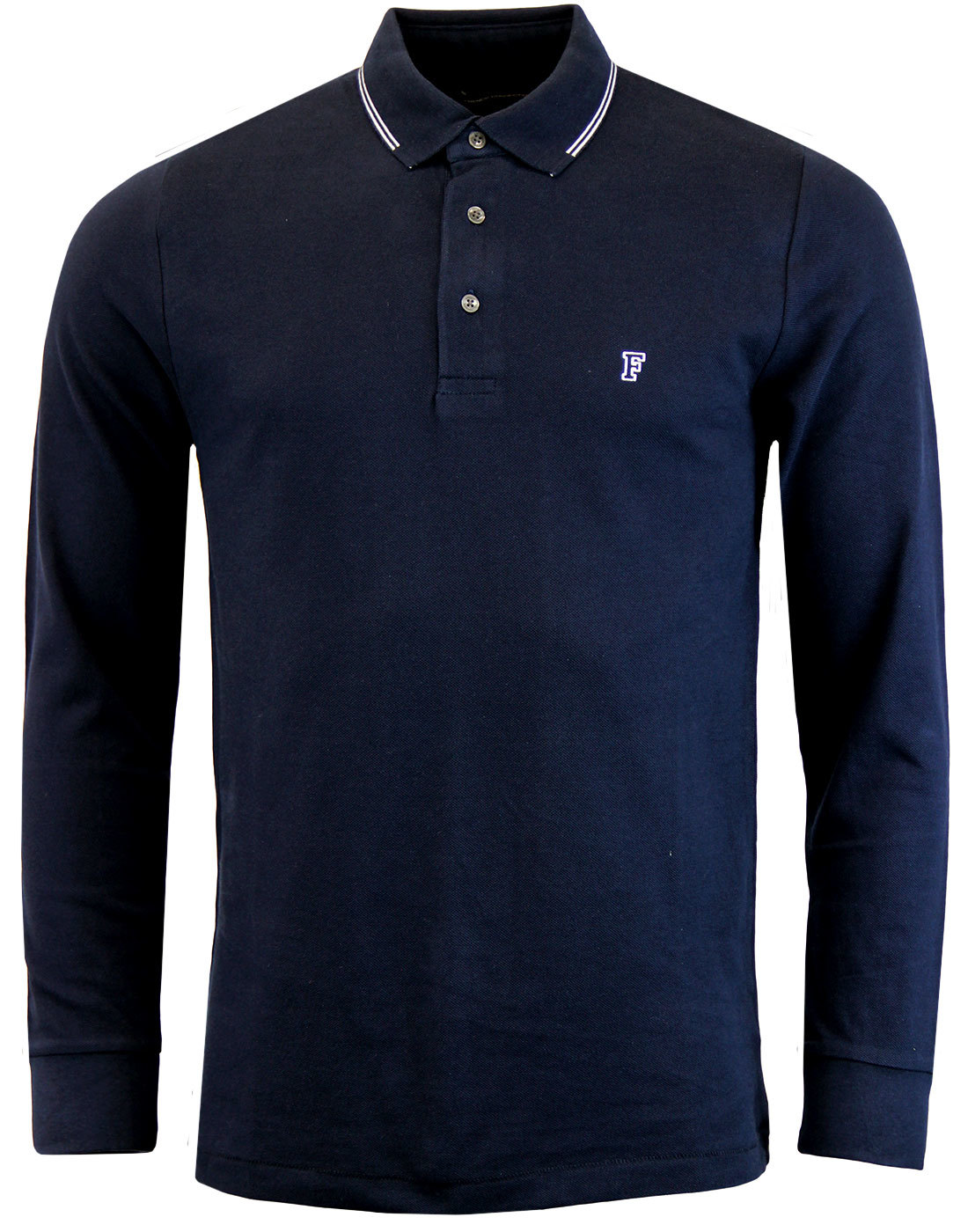 FRENCH CONNECTION Retro Mod Twin Tip LS Pique Polo