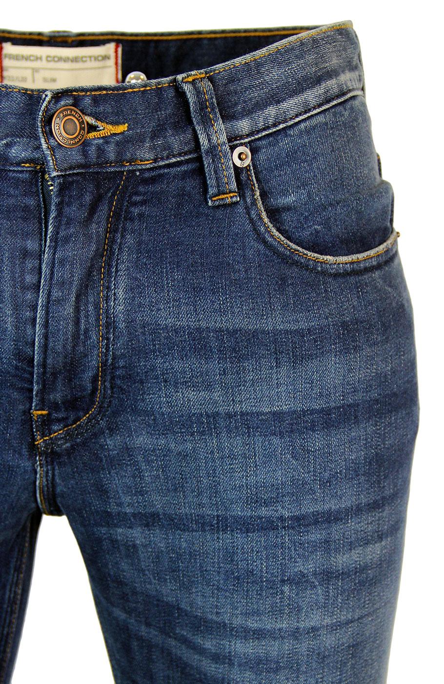 FRENCH CONNECTION DU Denim Retro Mod Regular Jeans Vintage Wash