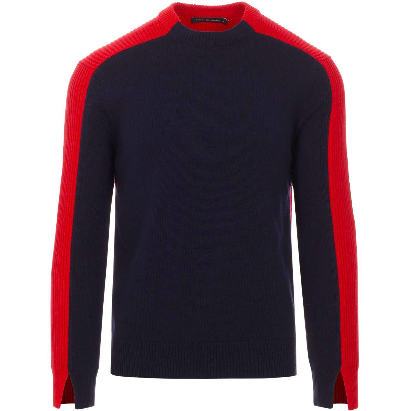 FRENCH CONNECTION Retro Colour Block Ribbed Jumper