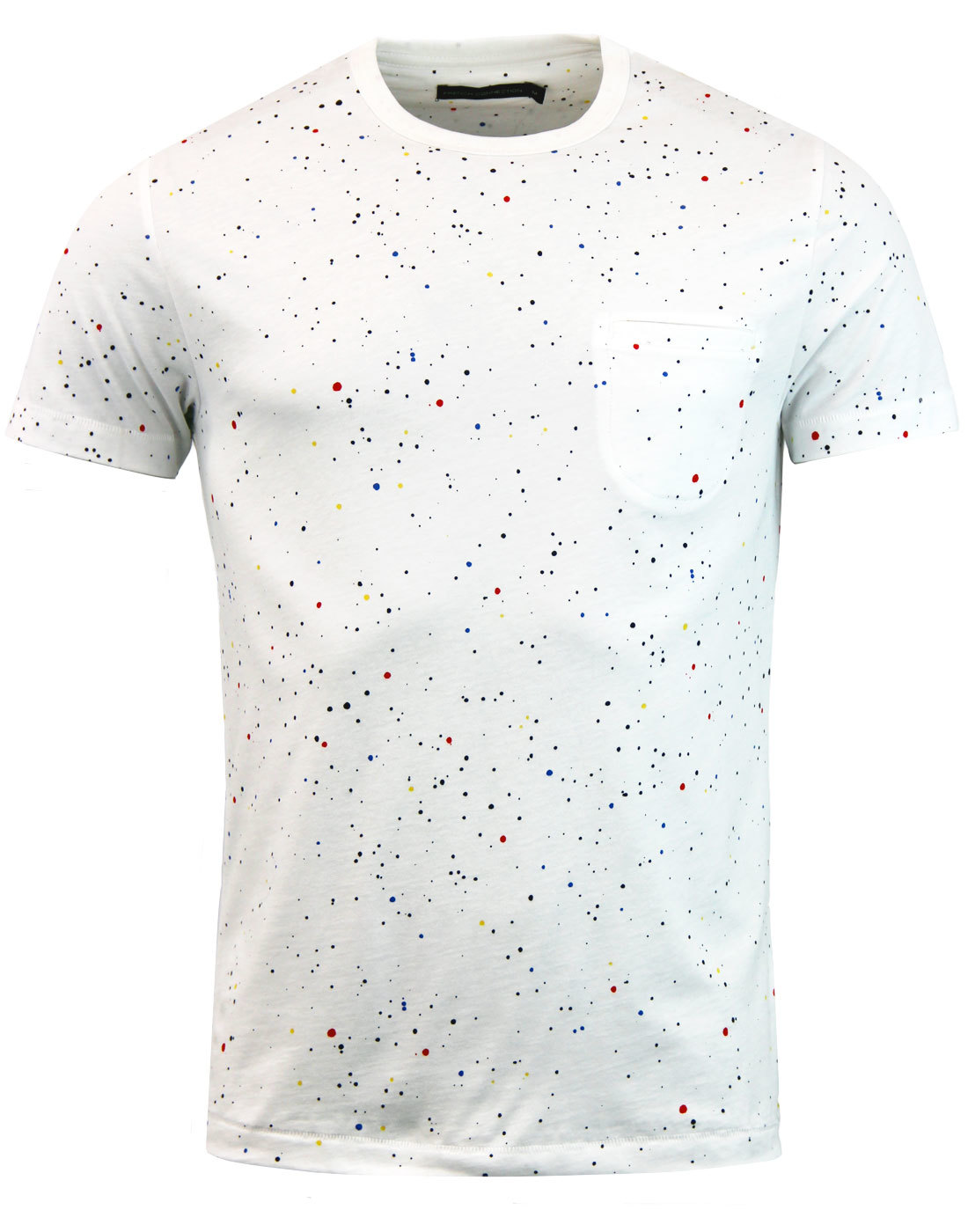 FRENCH CONNECTION Star Splatter Retro Paint Print Tee in White