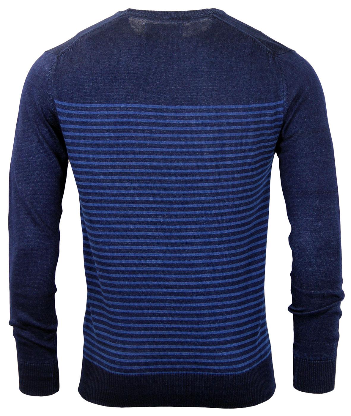 FRENCH CONNECTION Retro Mod Breton Stripe Knit Indigo Jumper