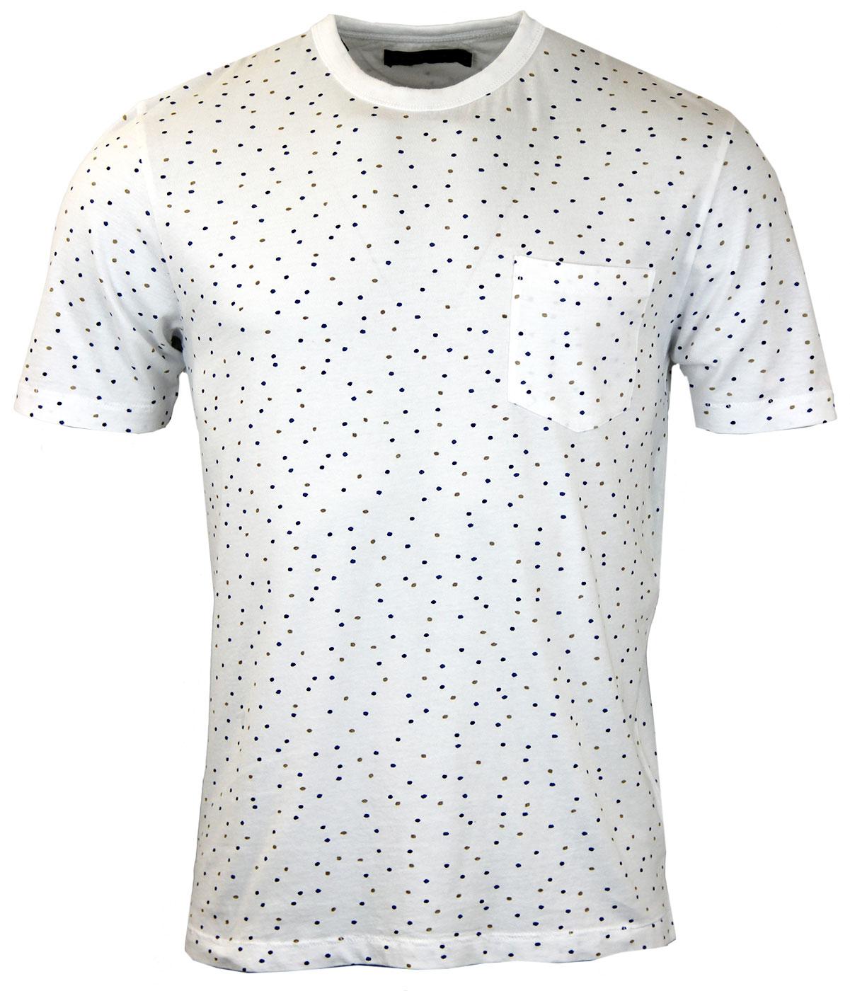 FRENCH CONNECTION Coolibah Retro Mod Polka Dot T-Shirt in White