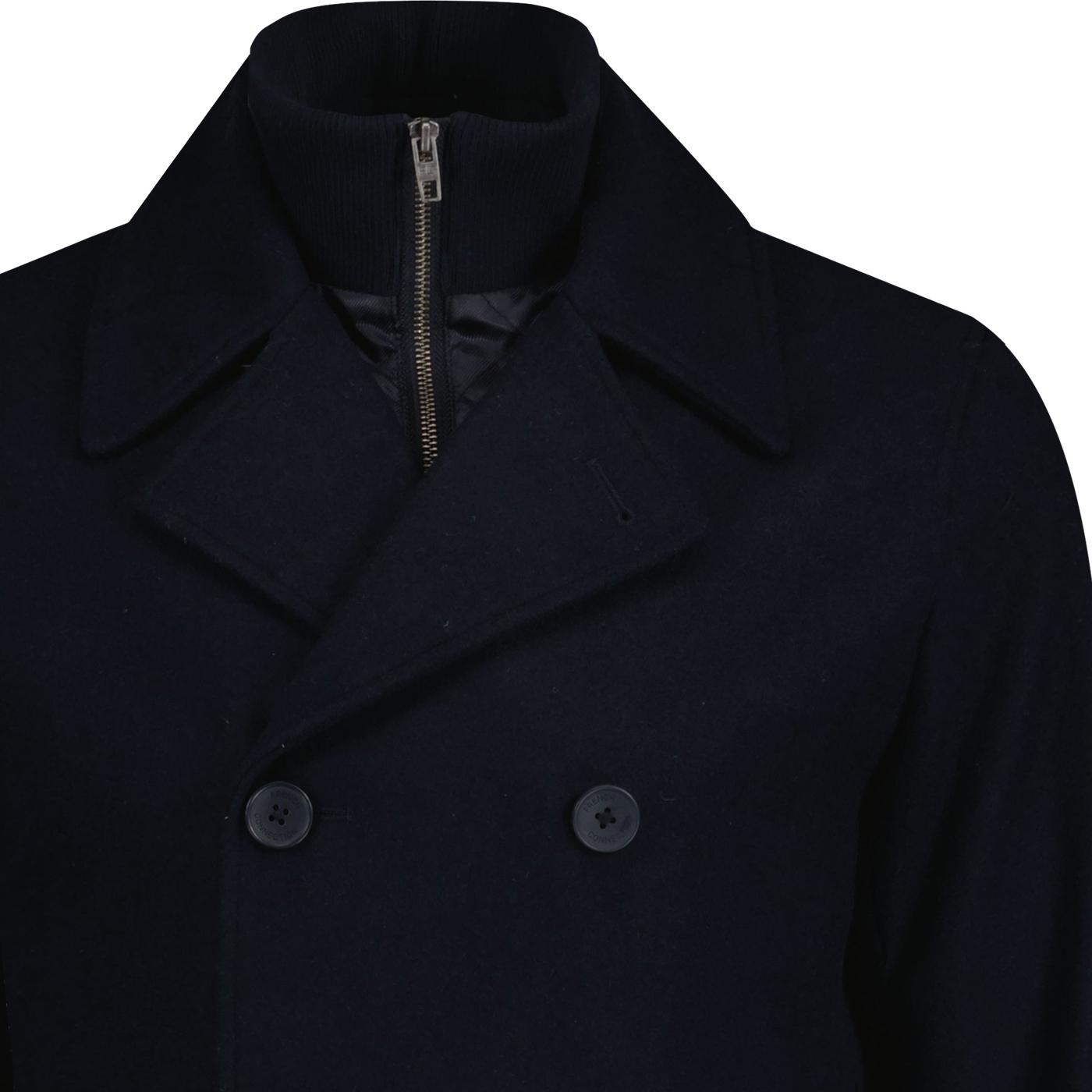 Fred perry mens classic wool sales pea coat navy