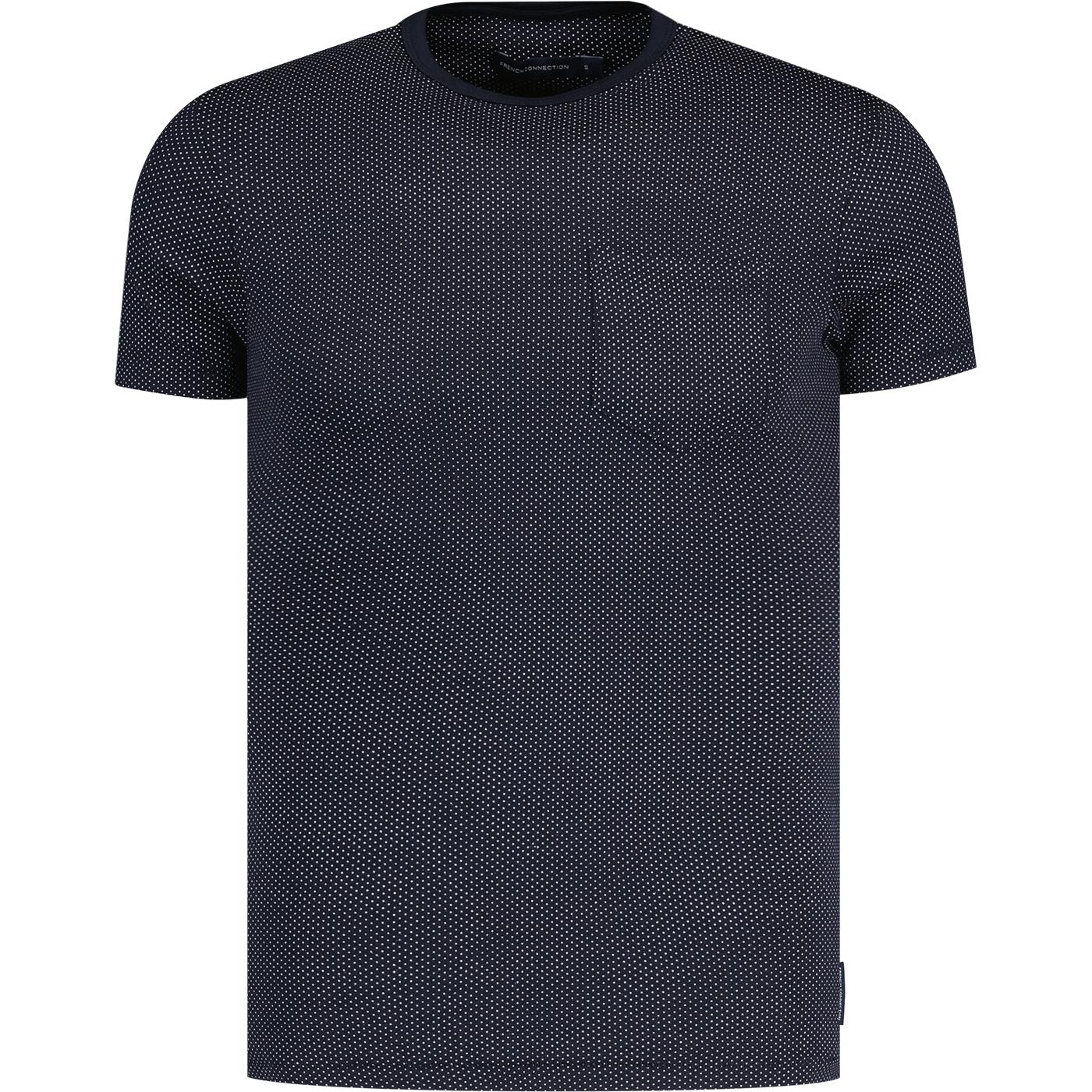 French Connection Micro Spot T-shirt Dark Navy