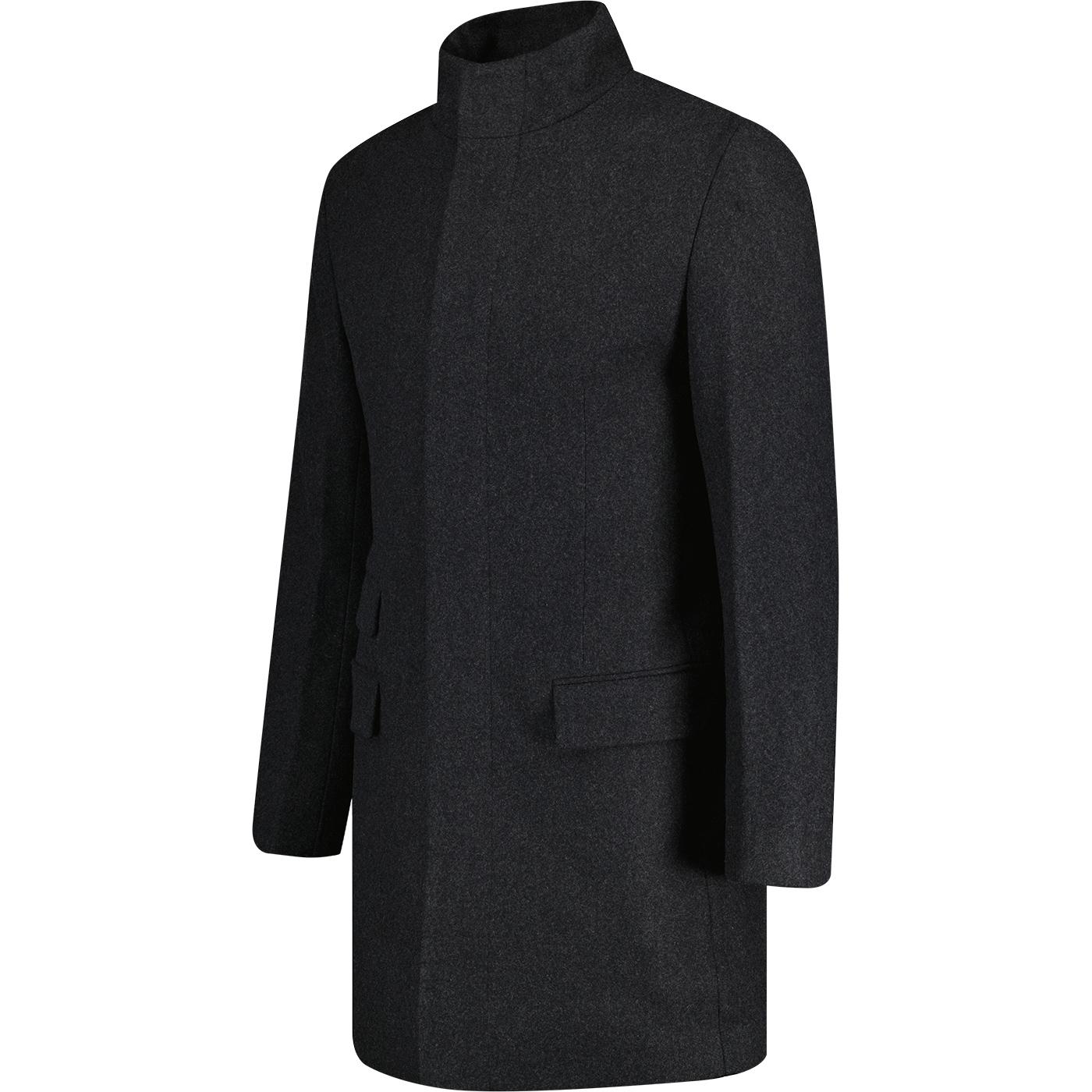 French connection wool clearance blend funnel neck coat