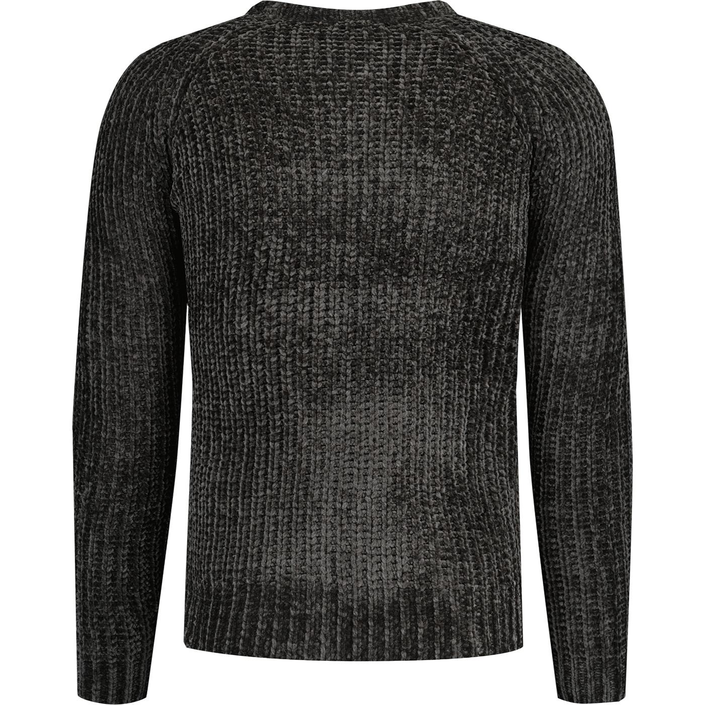French Connection retro Island Chenille rib Knit Jumper Charcoal