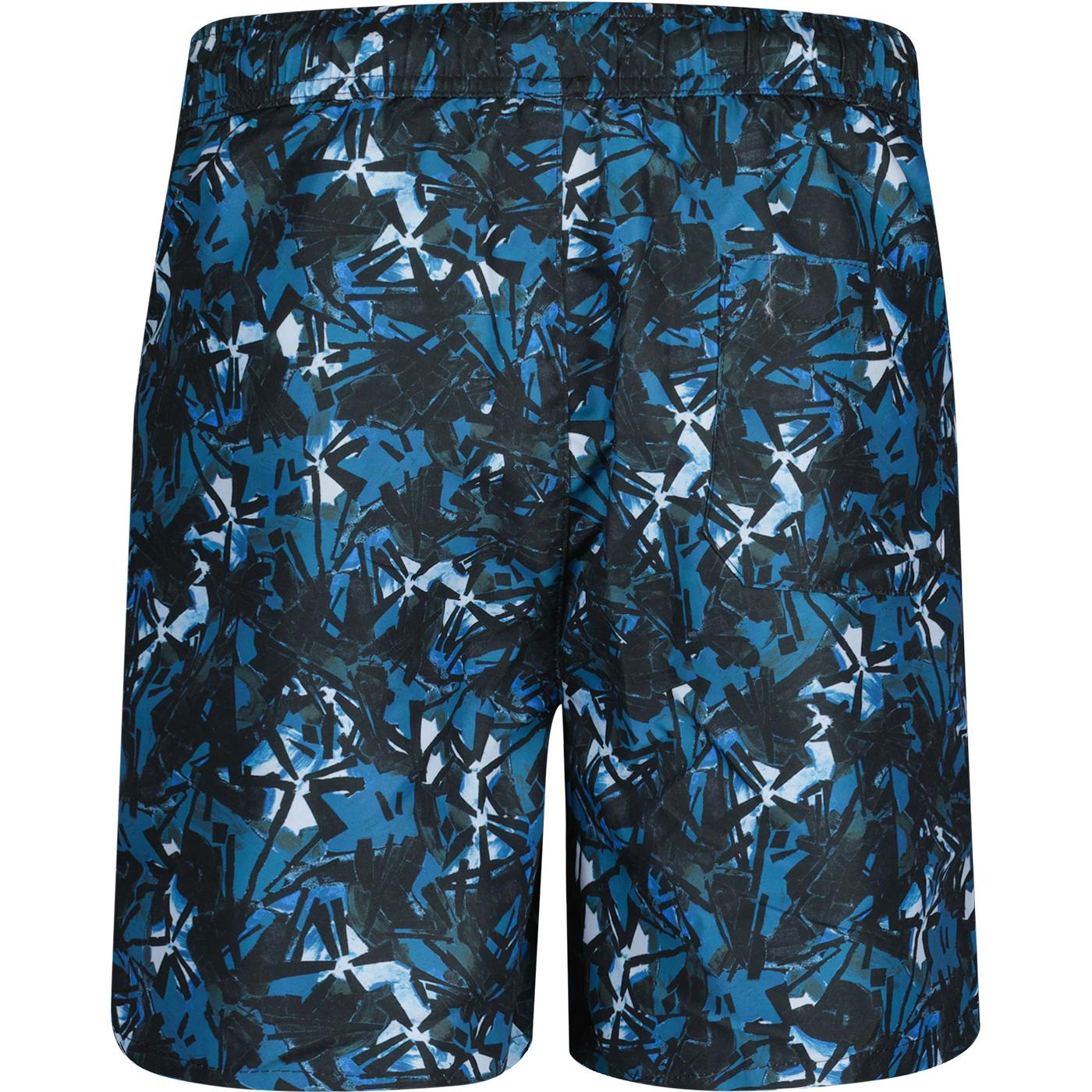 French Connection Maenporth Retro Swim Shorts in Blue Ashes