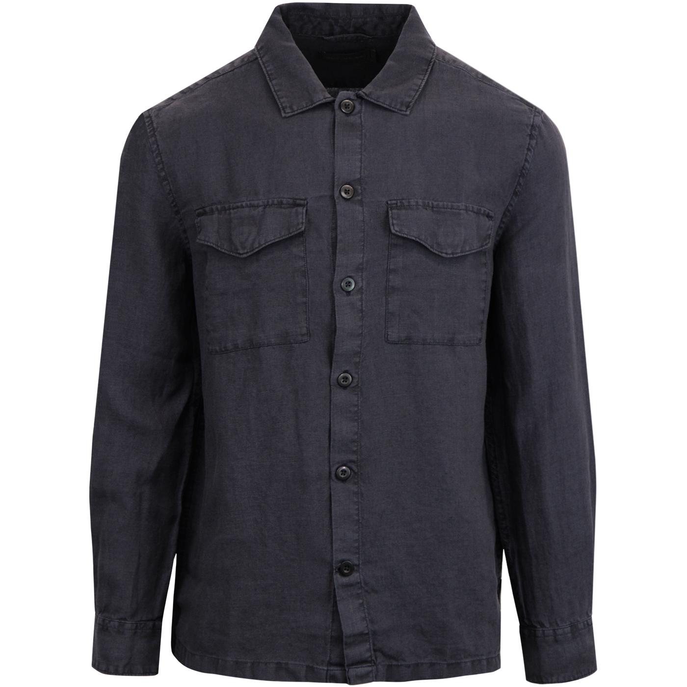 FRENCH CONNECTION Two Pocket Retro Linen Shirt 
